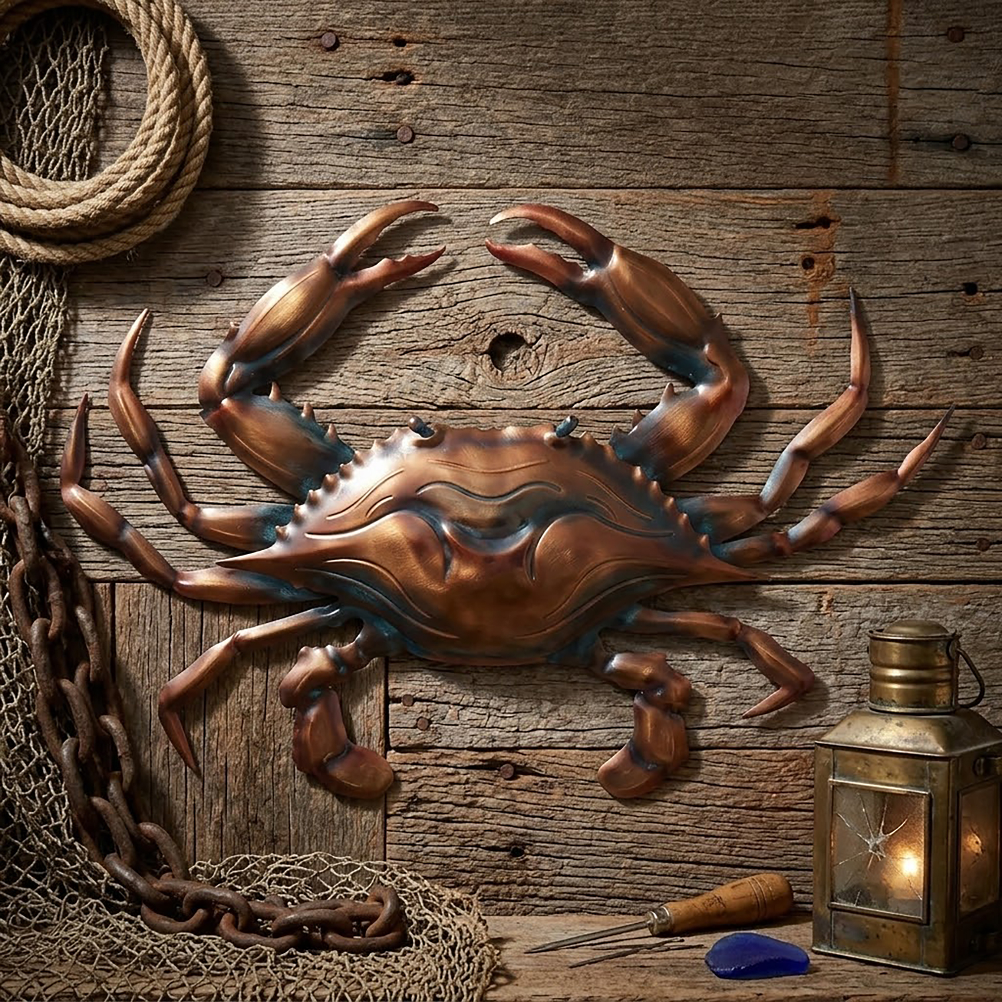 Blue Crab Metal Wall Art - product view 2
