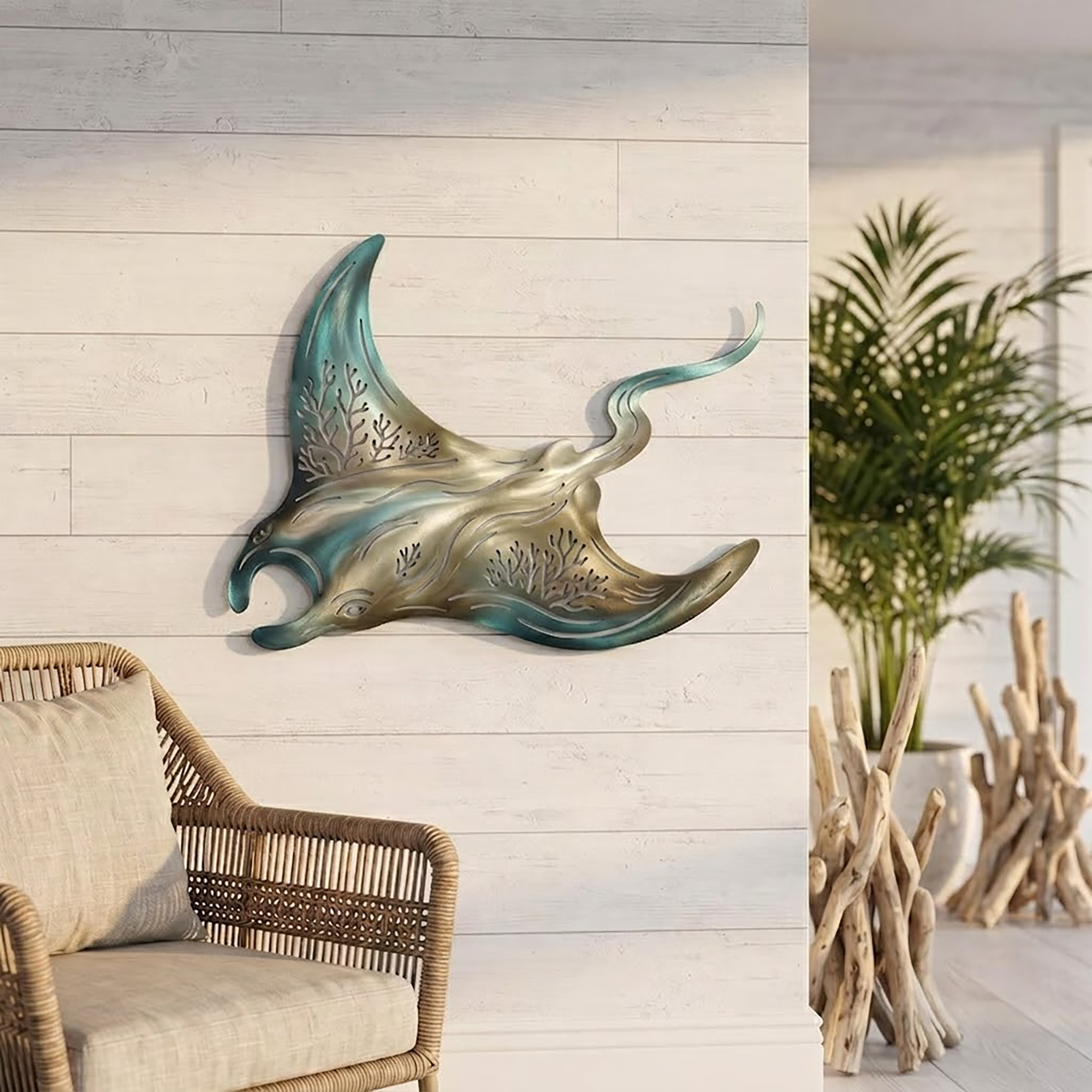 Manta Ray Metal Wall Art