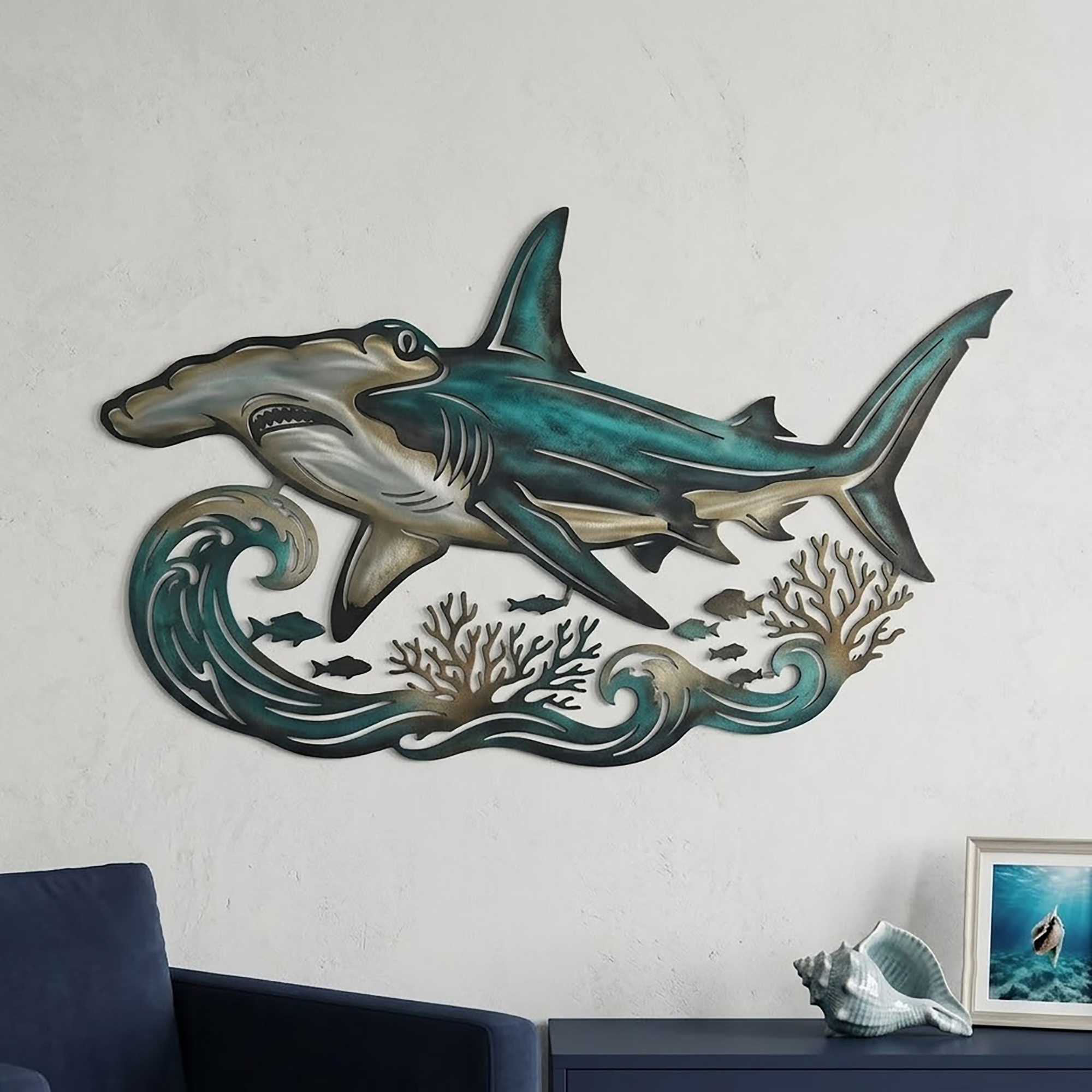 Hammerhead Shark Metal Wall Art