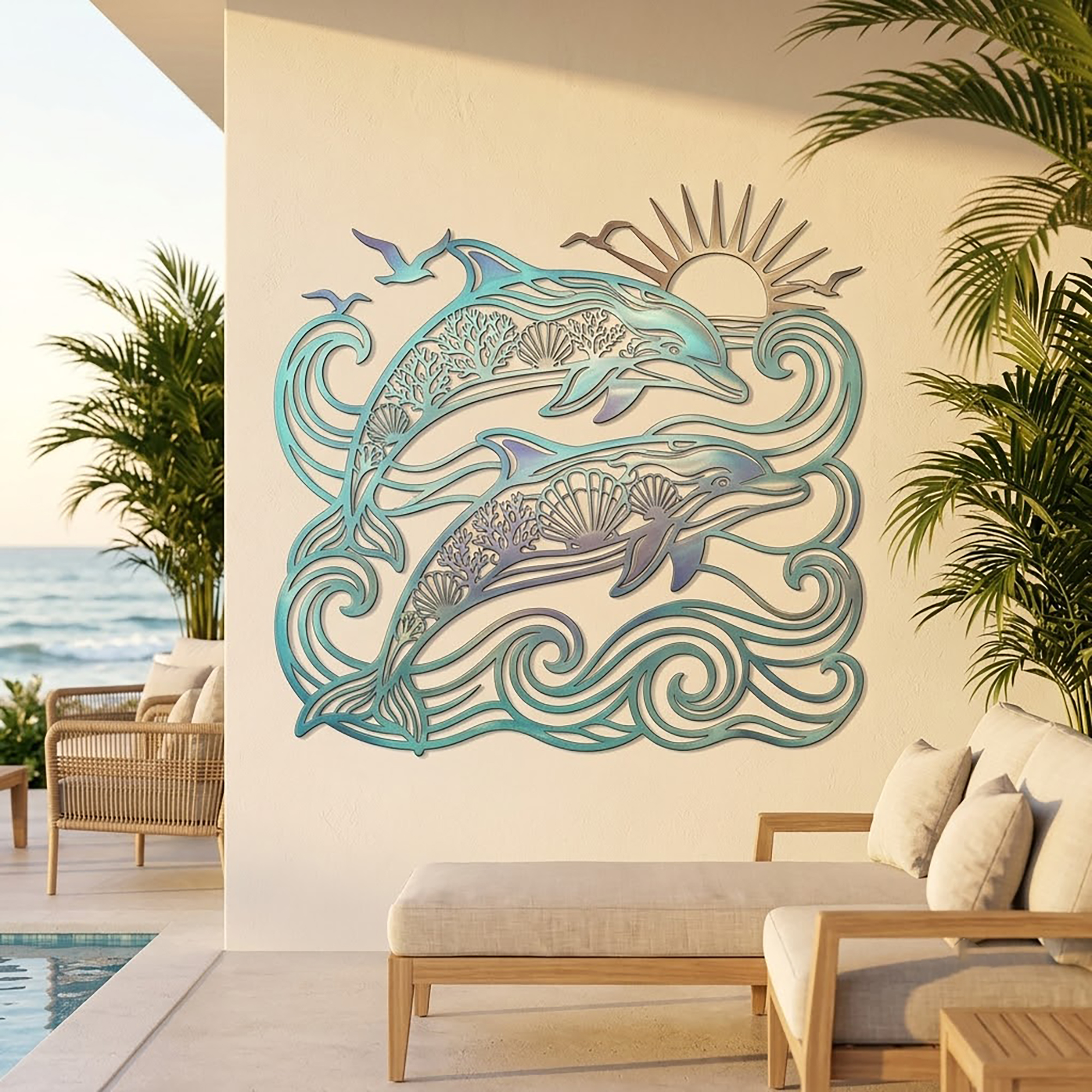 Dolphin Metal Wall Art
