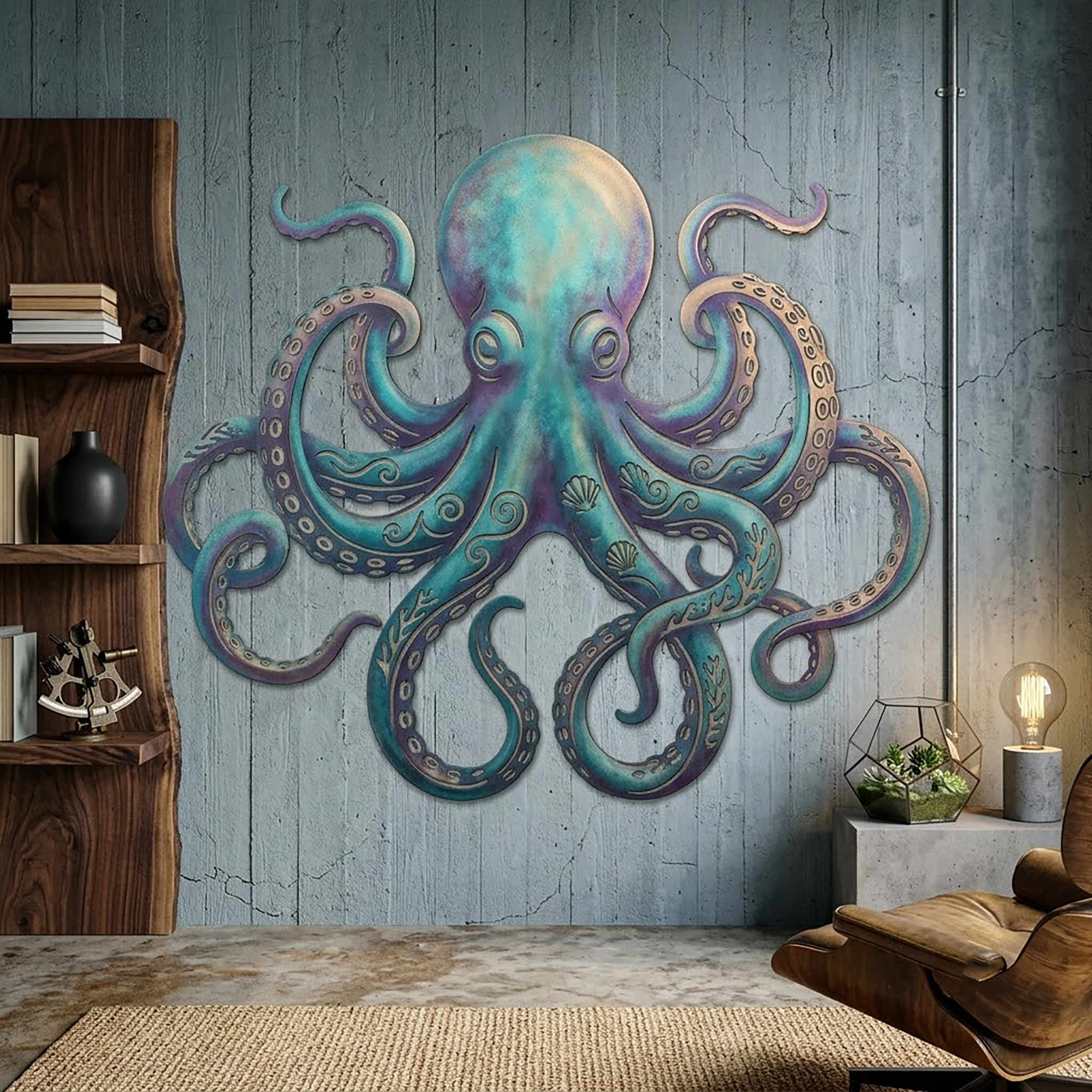 Octopus Metal Wall Art - product view 2