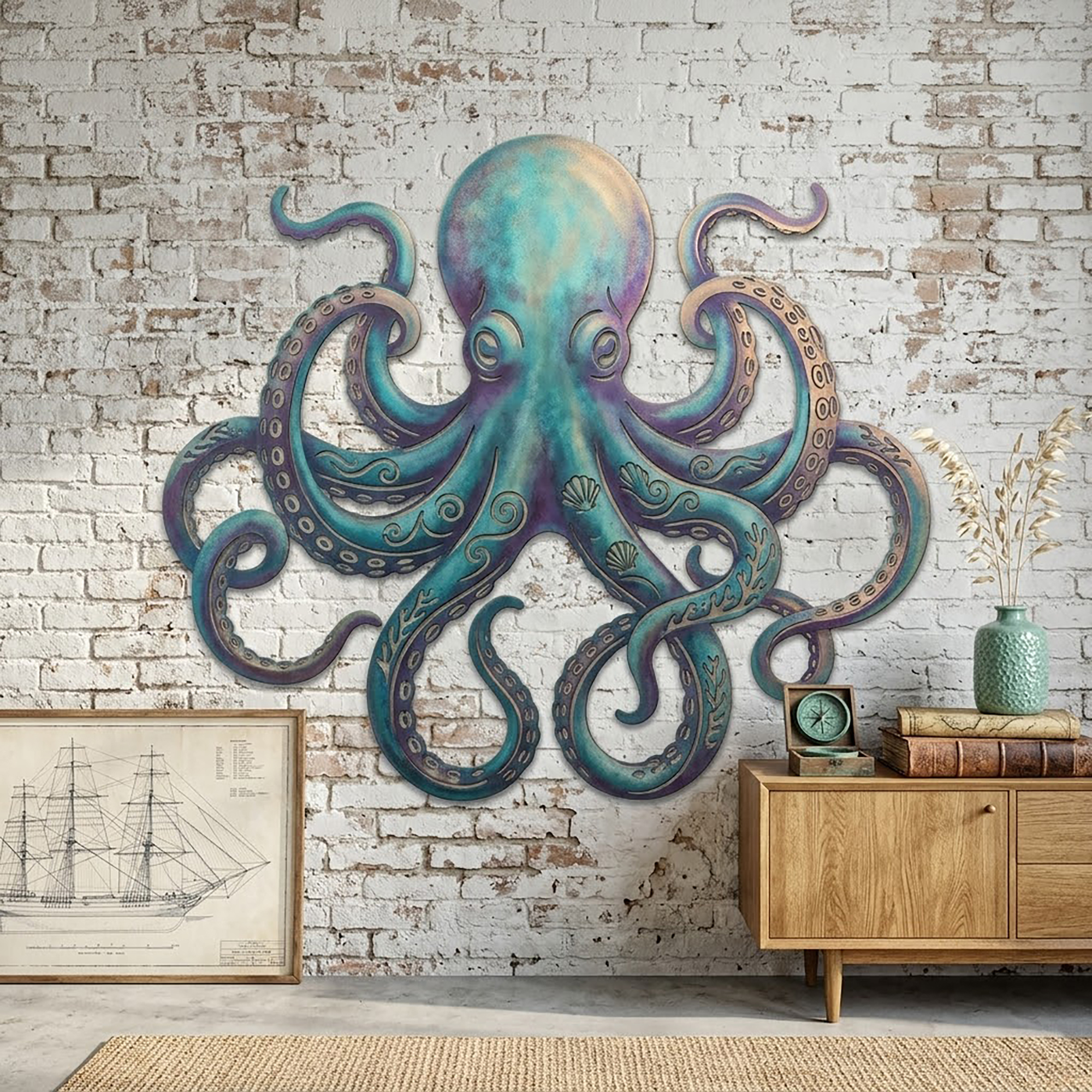 Octopus Metal Wall Art - product view 3