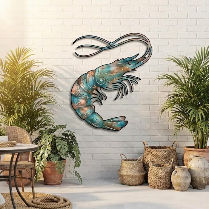 Shrimp Metal Wall Art
