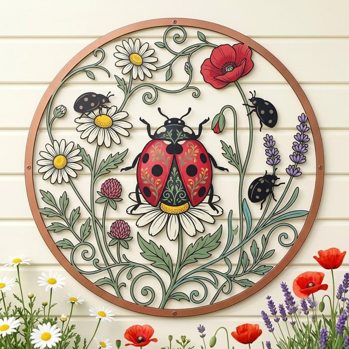 Ladybug Metal Wall Art