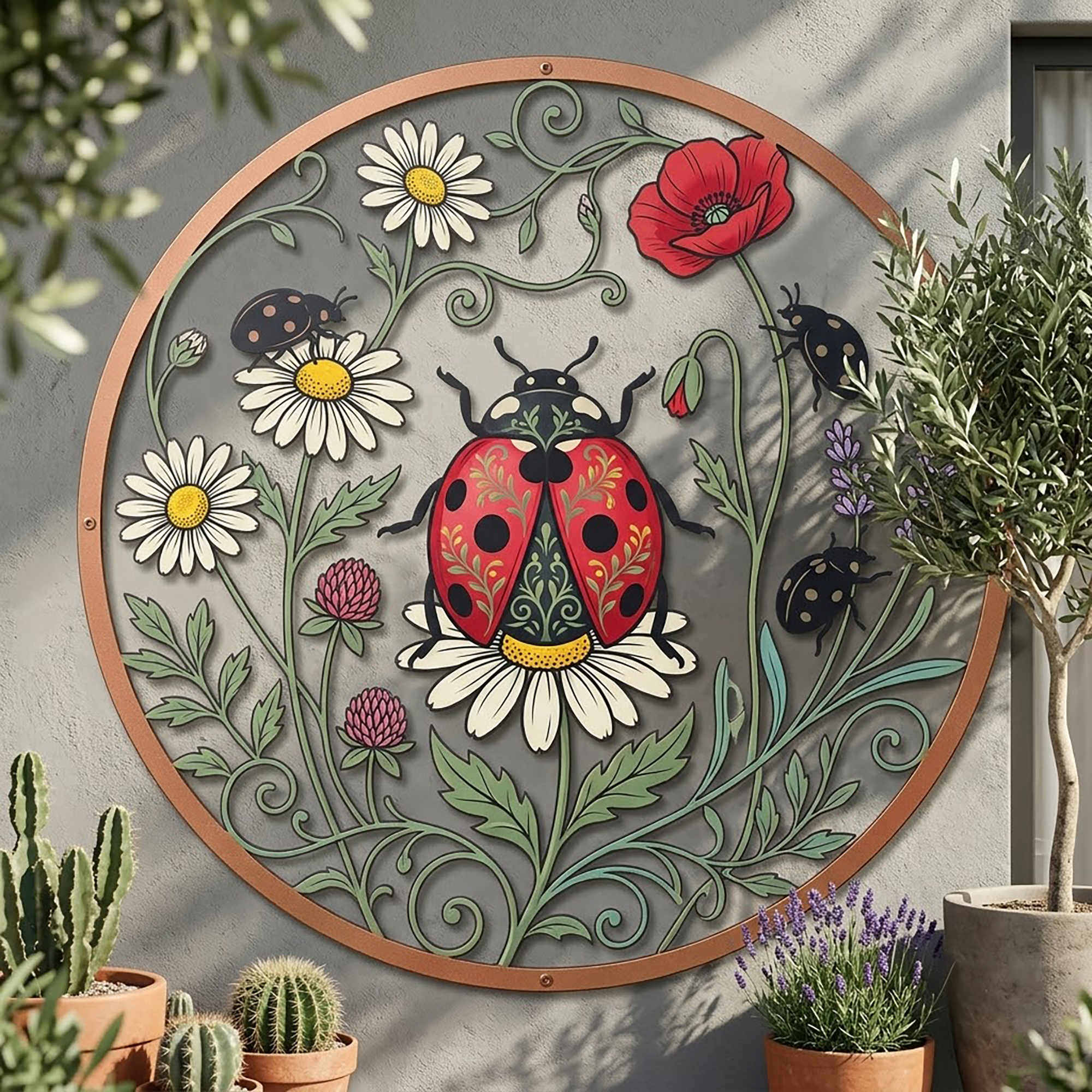 Ladybug Metal Wall Art - product view 2