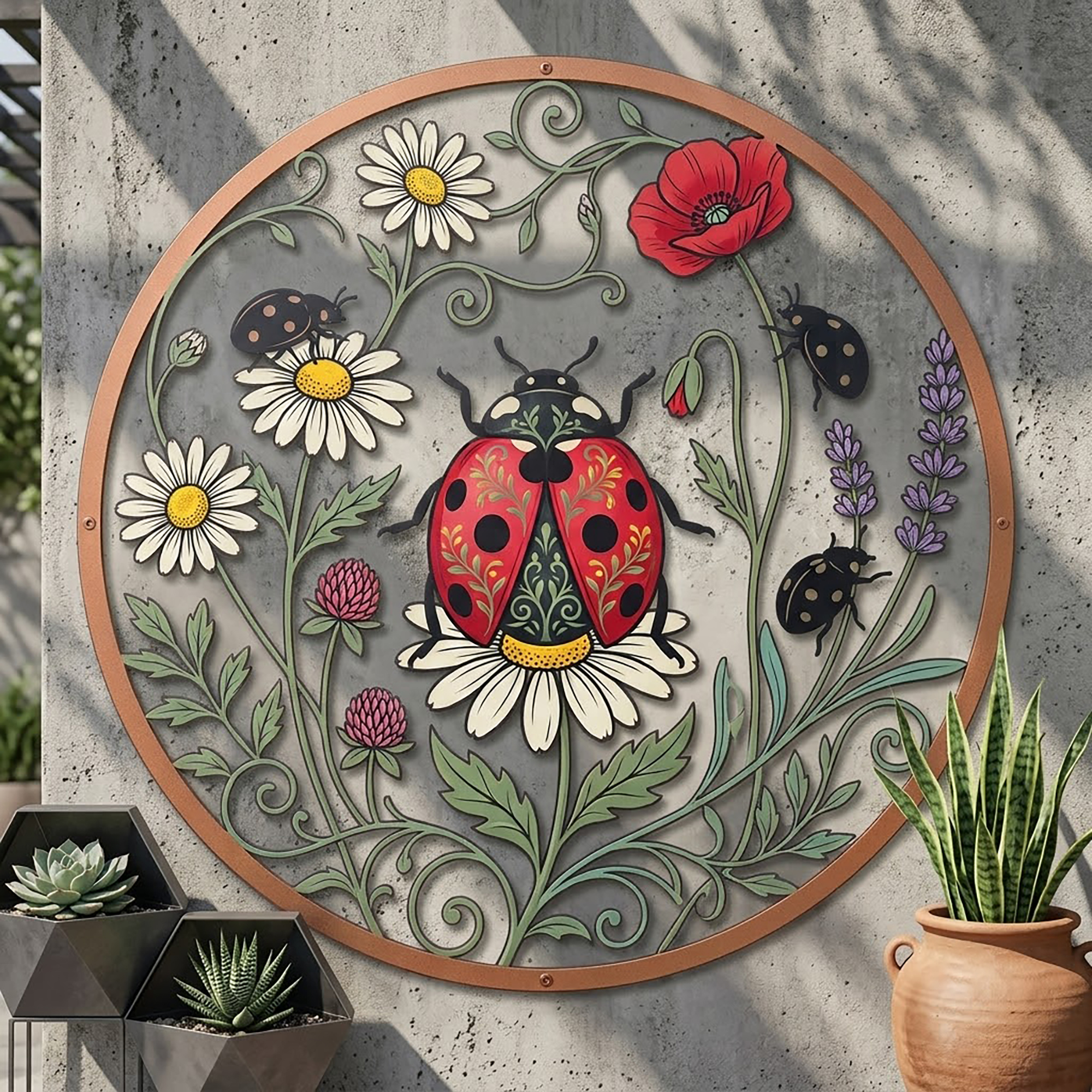 Ladybug Metal Wall Art - product view 3