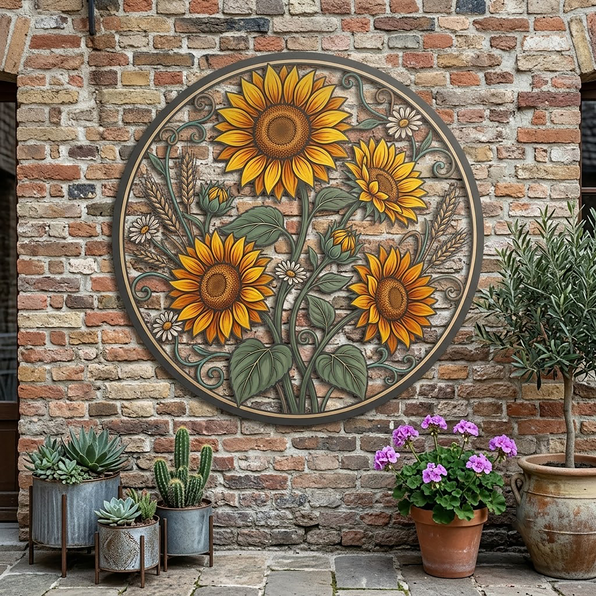 Sunflower Metal Wall Art - product view 2