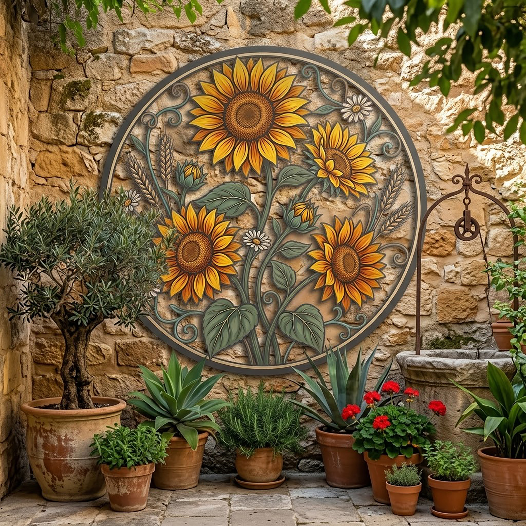 Sunflower Metal Wall Art - product view 3