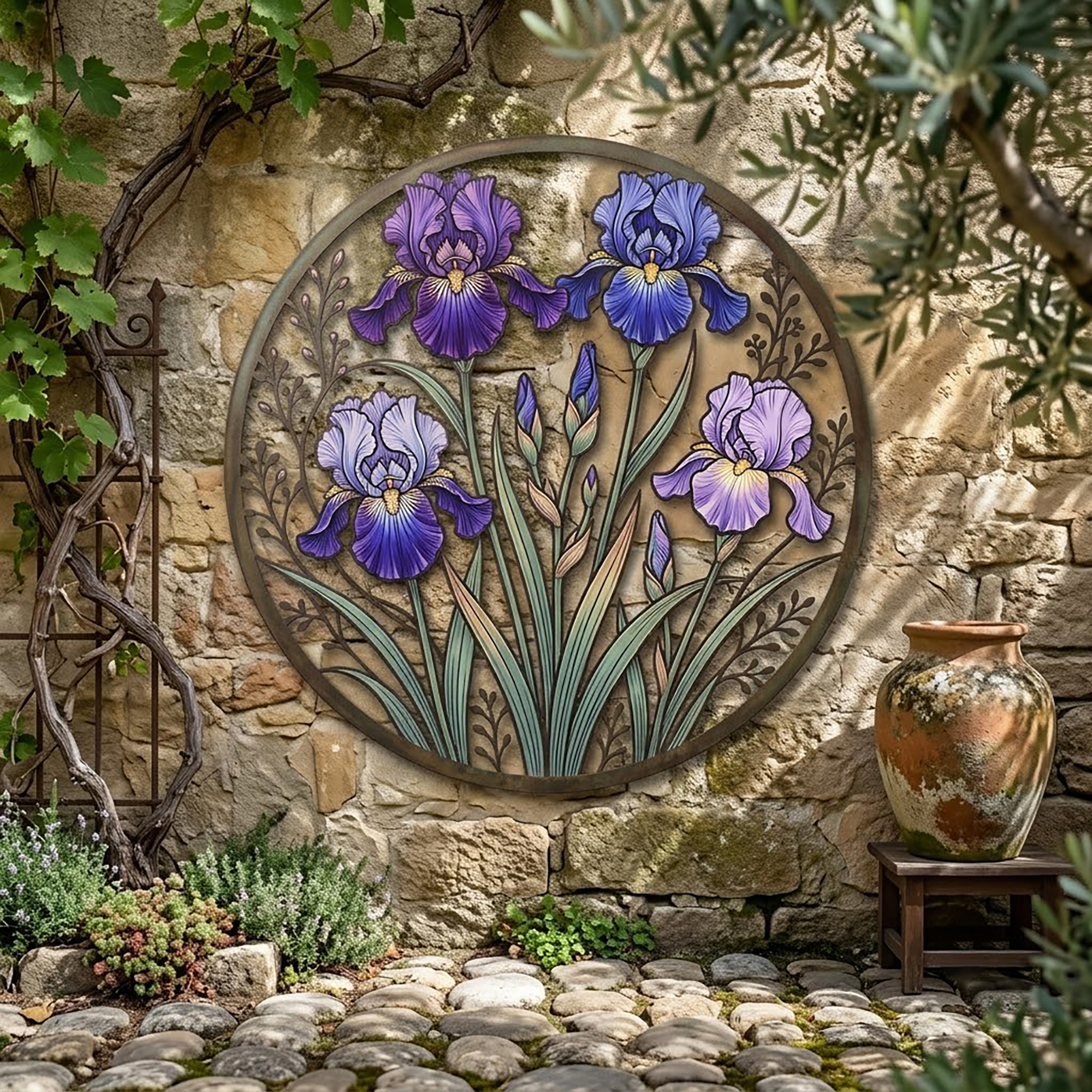 Iris Metal Wall Art - product view 2