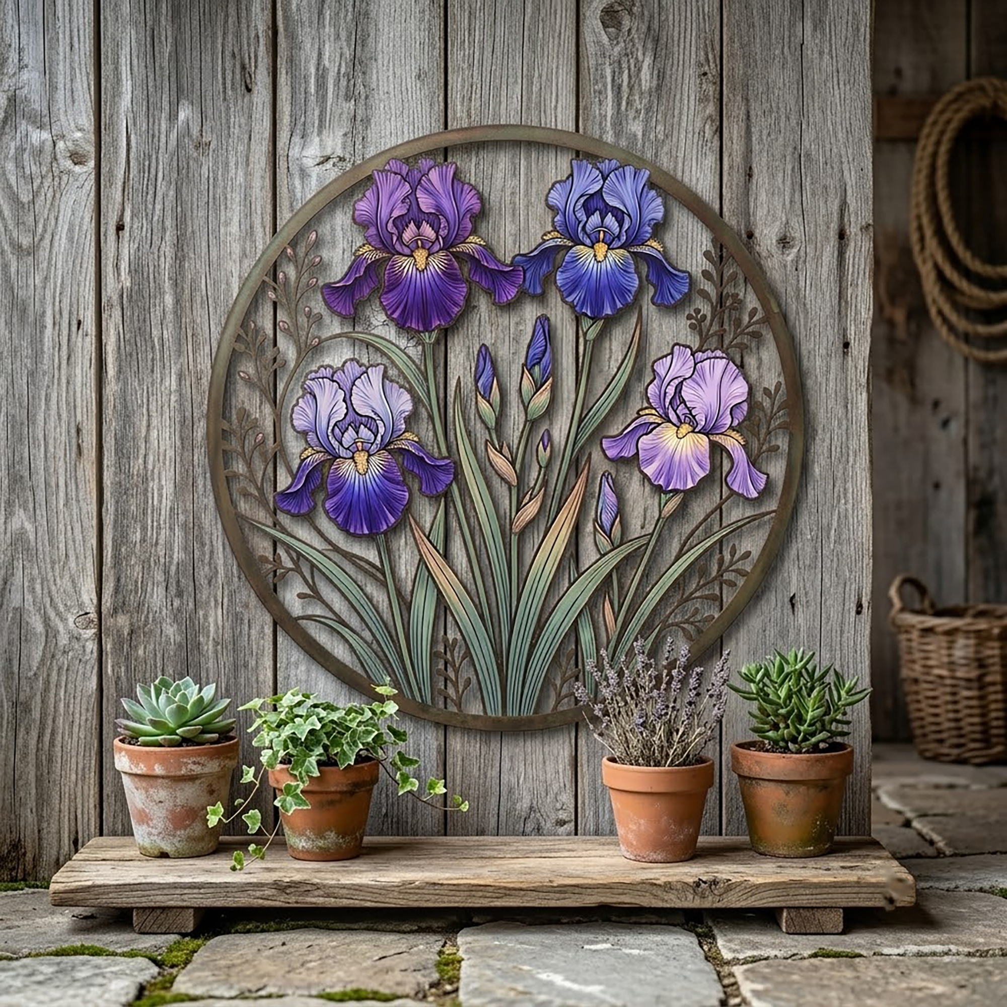 Iris Metal Wall Art - product view 3