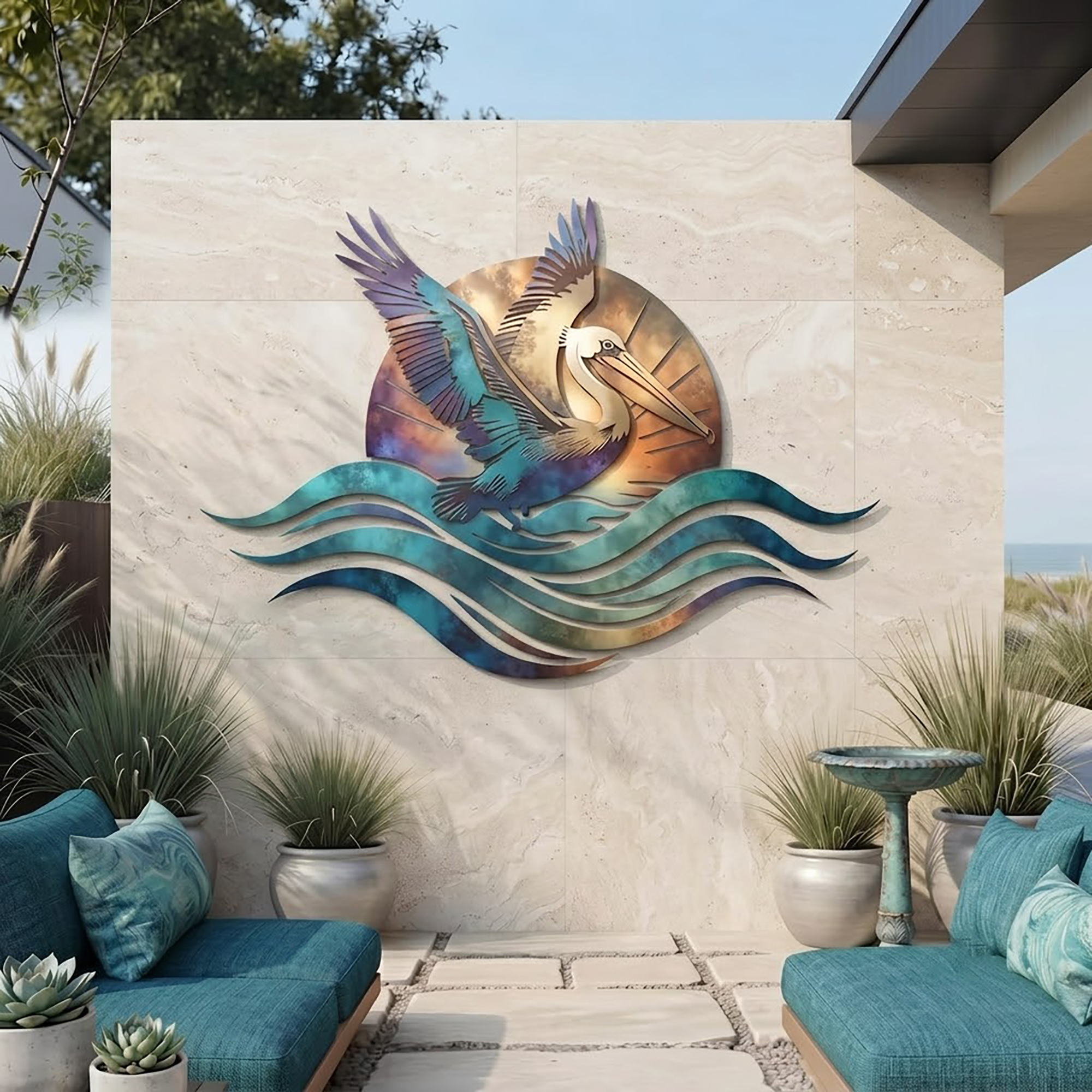 Pelican Metal Wall Art