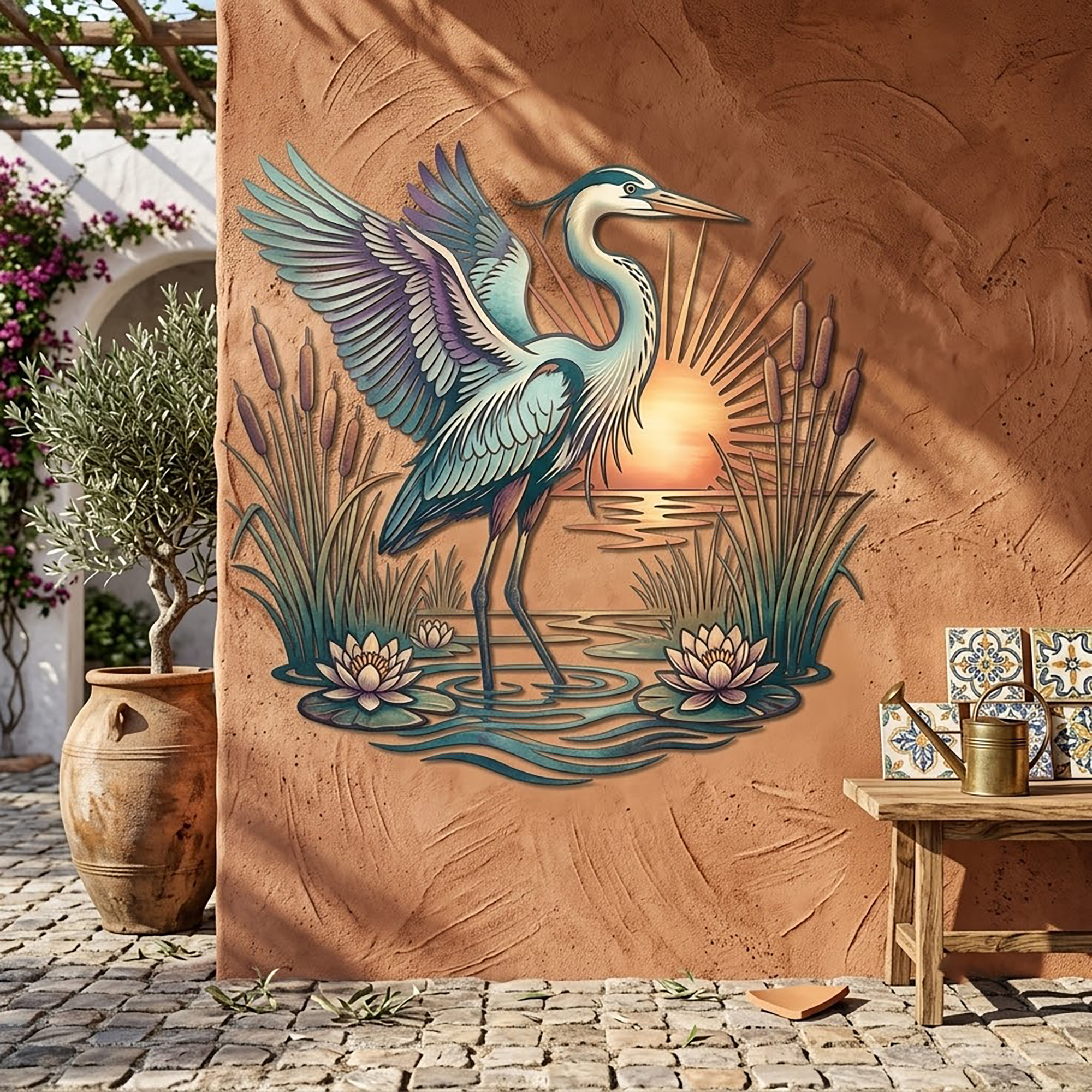Great Blue Heron Metal Wall Art - product view 2