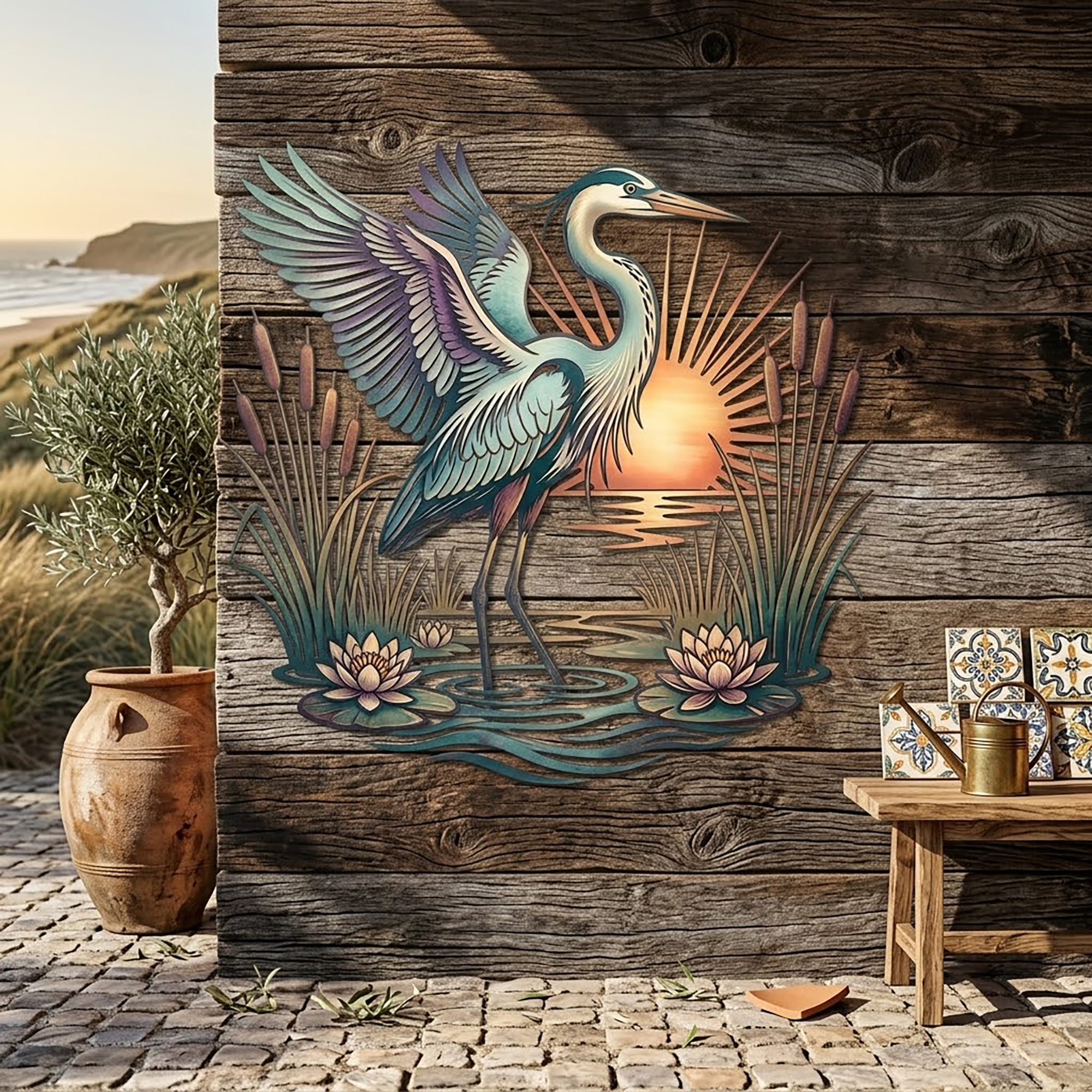 Great Blue Heron Metal Wall Art - product view 3
