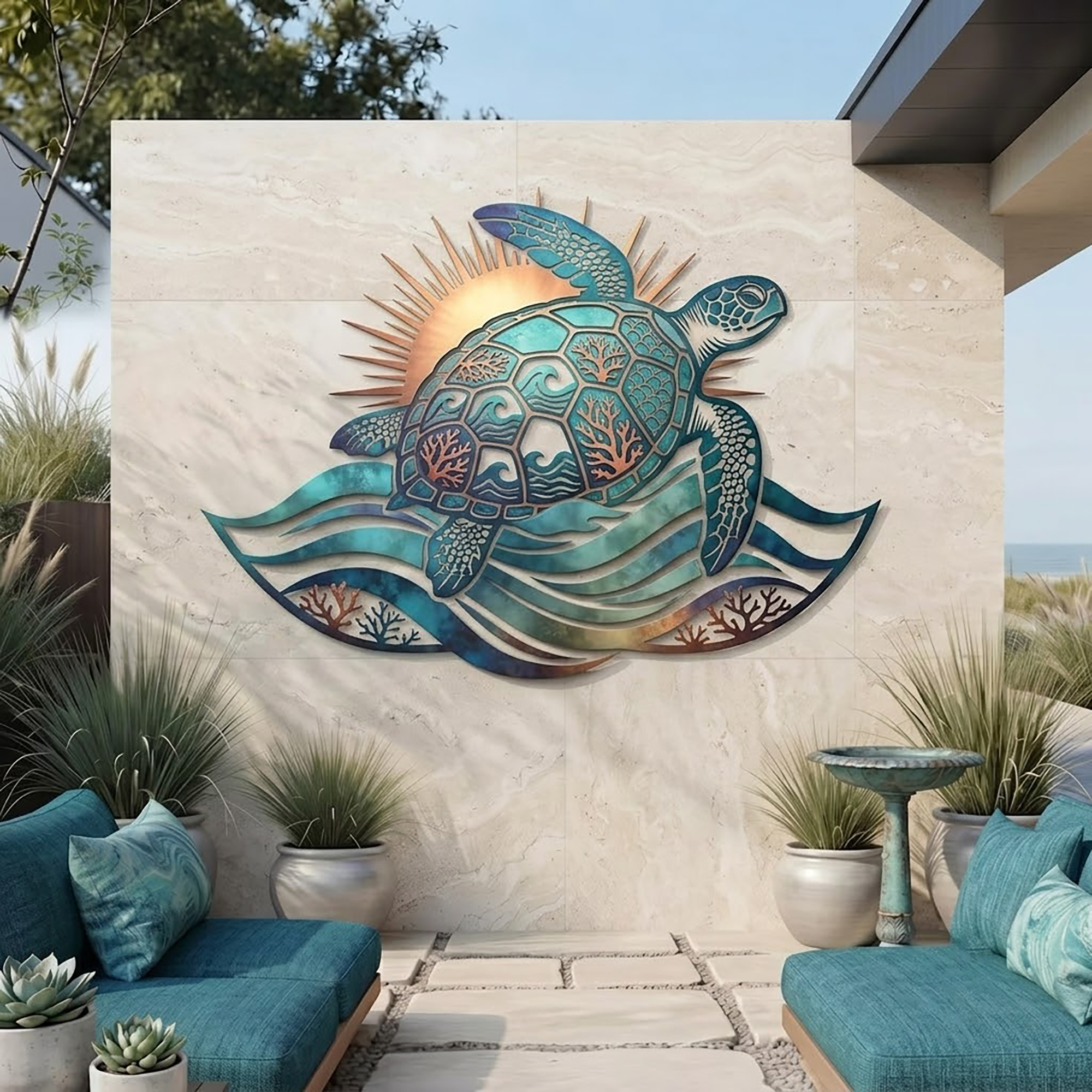 Sea Turtle Metal Wall Art