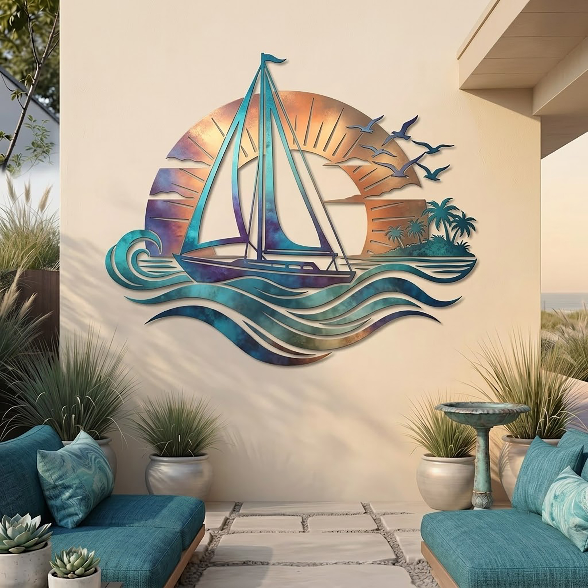 Sailboat Metal Wall Art