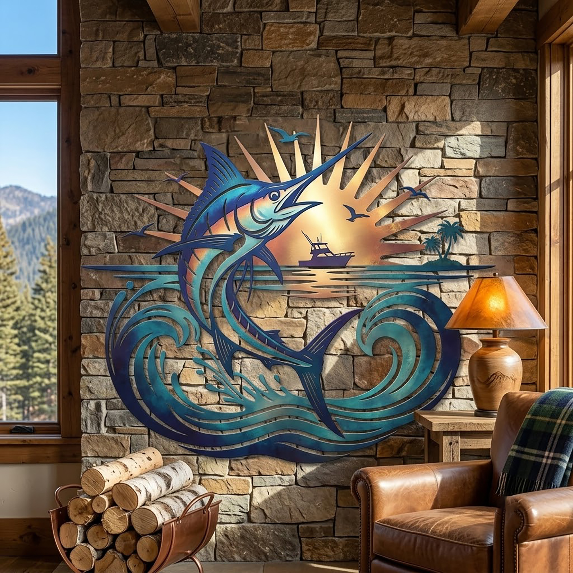 Marlin Metal Wall Art - product view 2