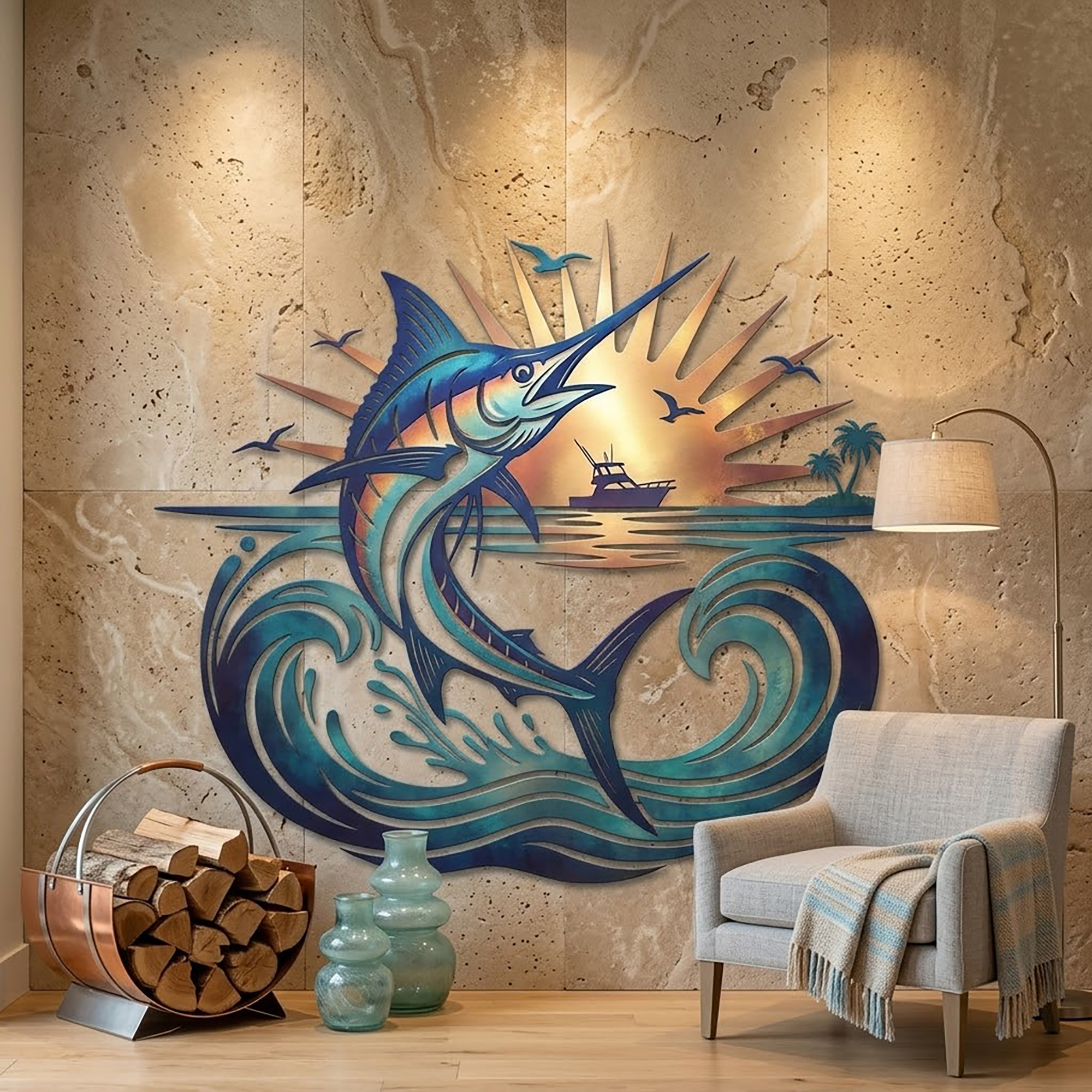 Marlin Metal Wall Art - product view 3