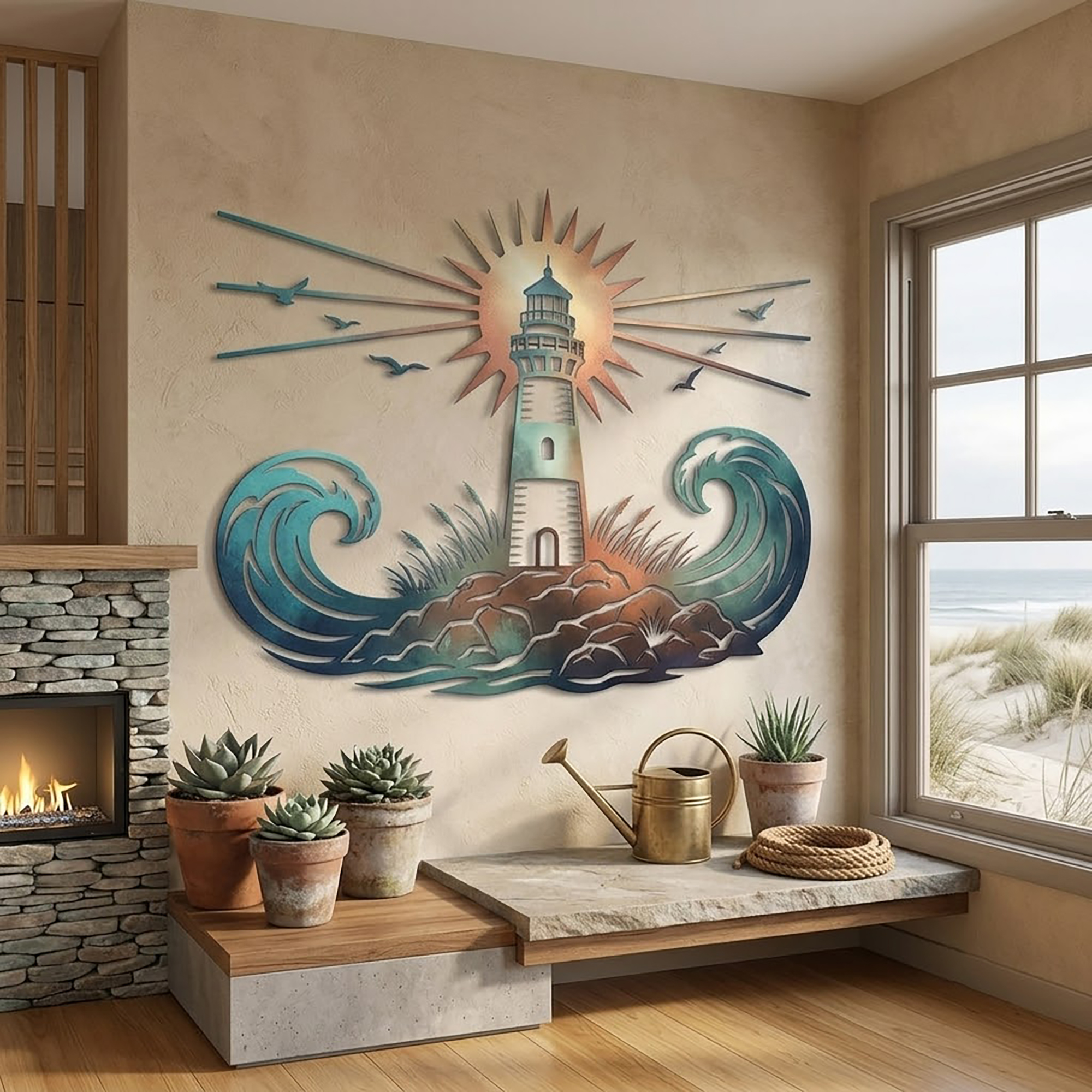 Lighthouse Metal Wall Art - product view 3