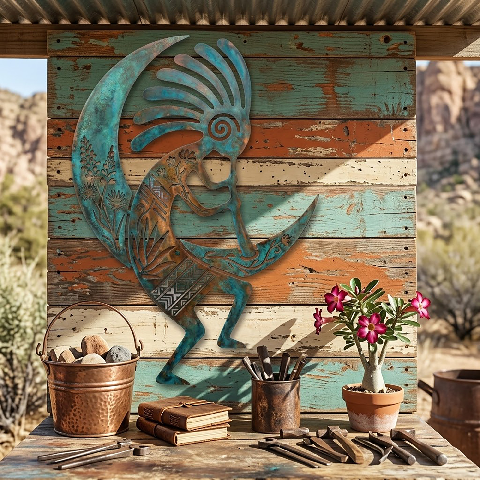 Kokopelli Metal Wall Art - product view 2