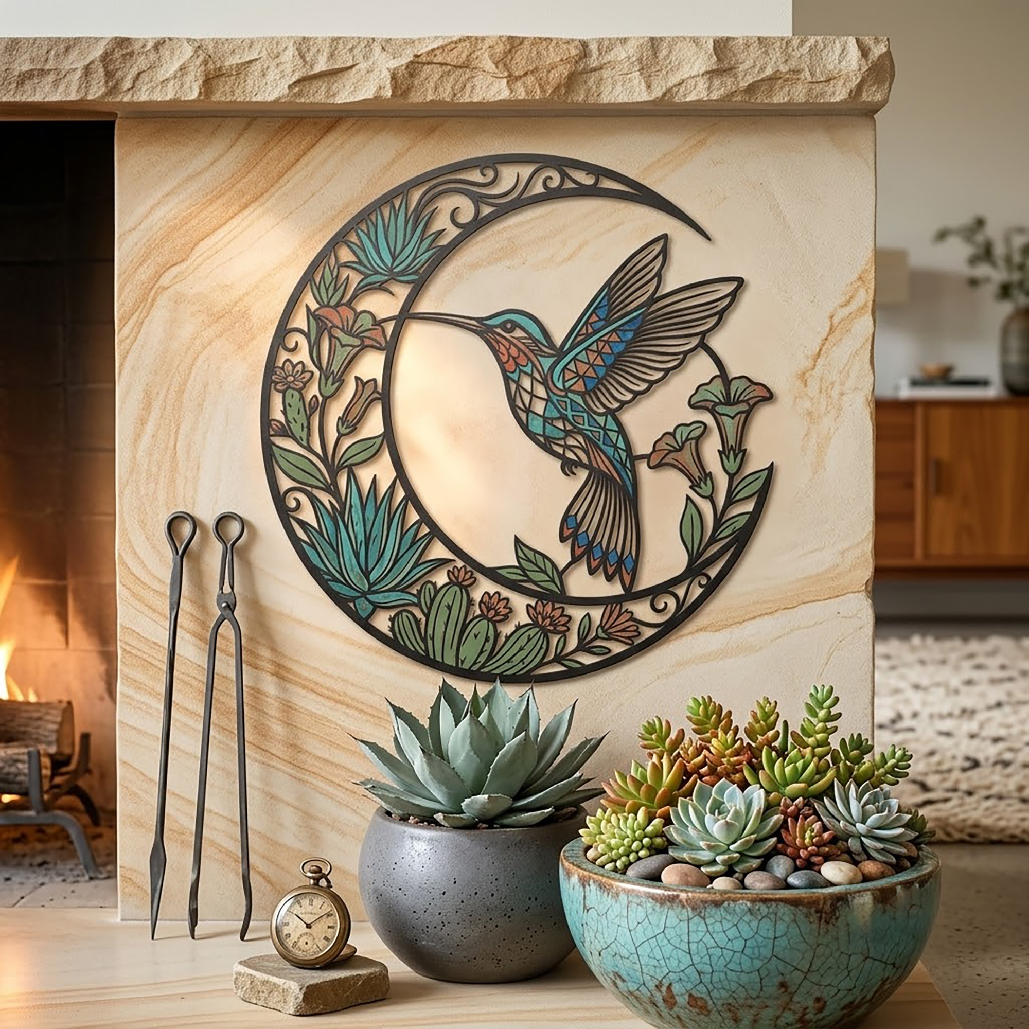 Hummingbird Metal Wall Art - product view 3