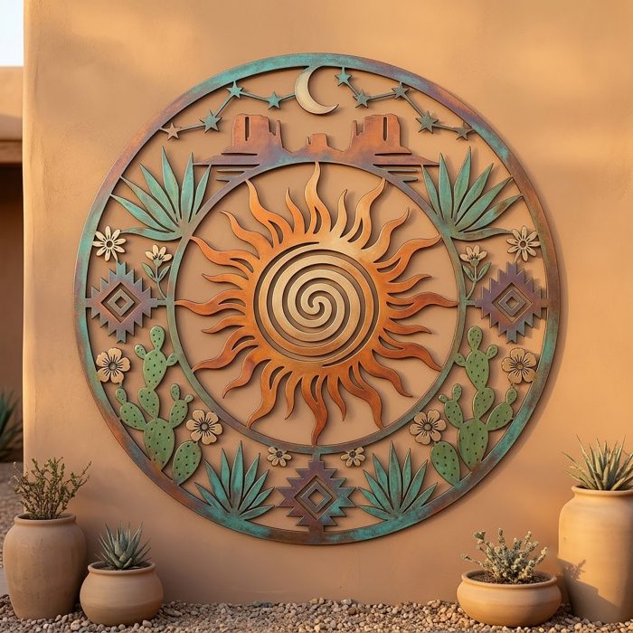 Southwestern Sun Metal Wall Art