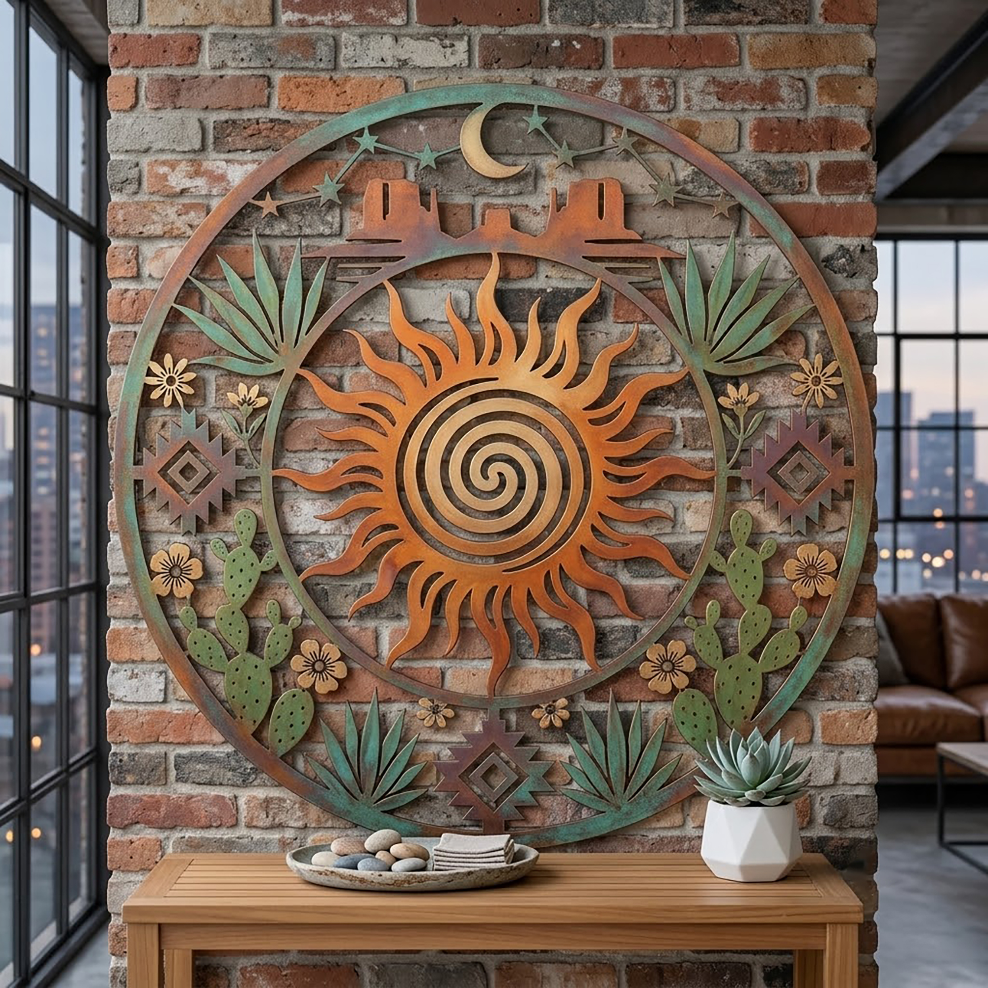 Southwestern Sun Metal Wall Art - product view 3