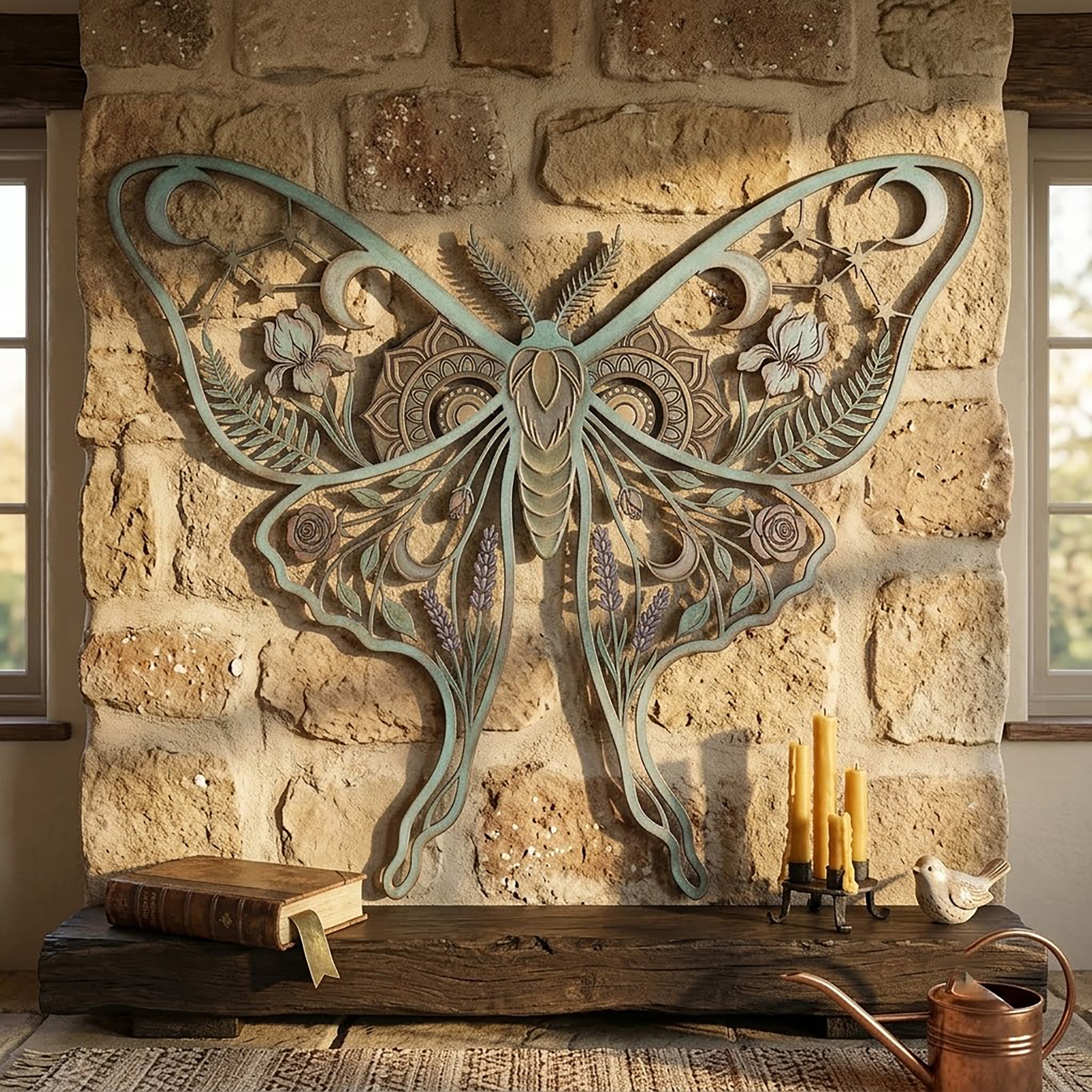 Luna Moth Metal Wall Art