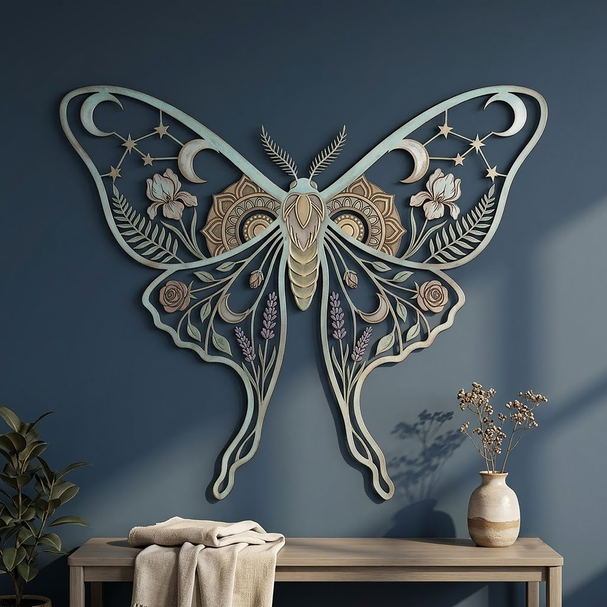 Luna Moth Metal Wall Art - product view 2