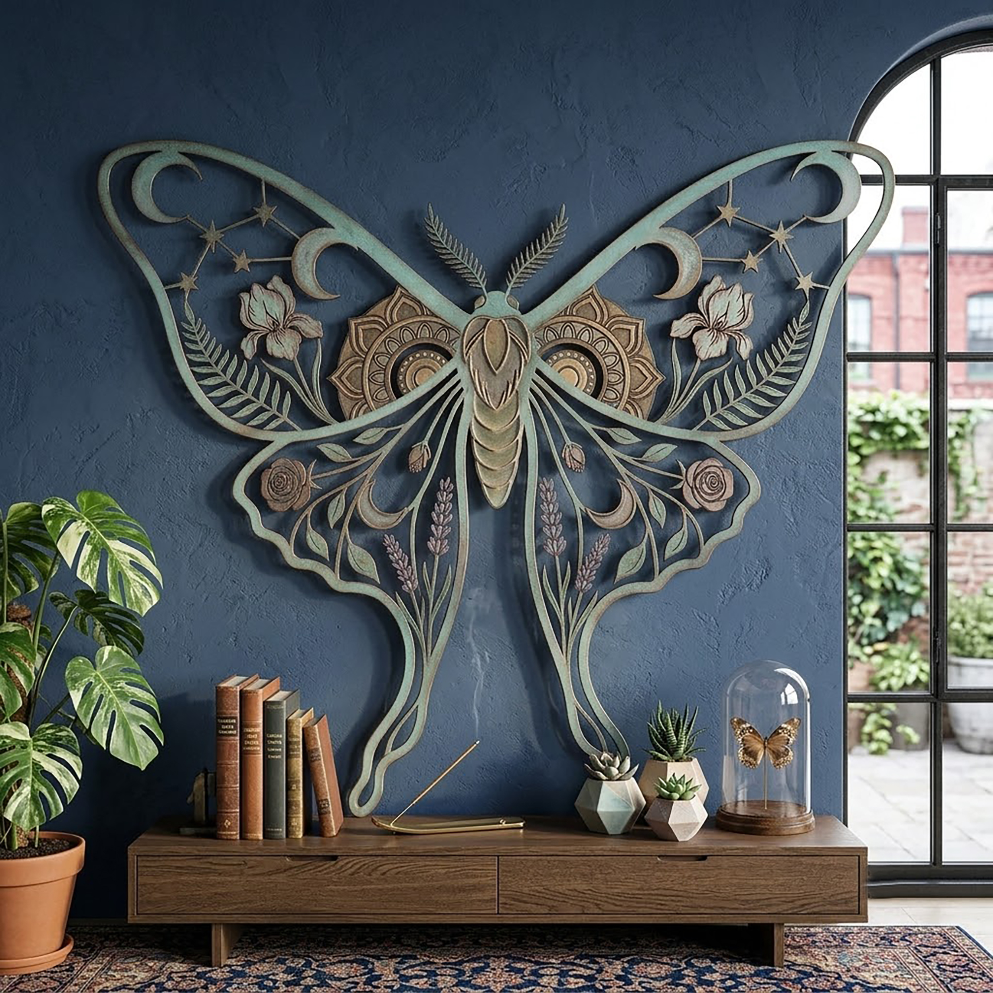 Luna Moth Metal Wall Art - product view 3