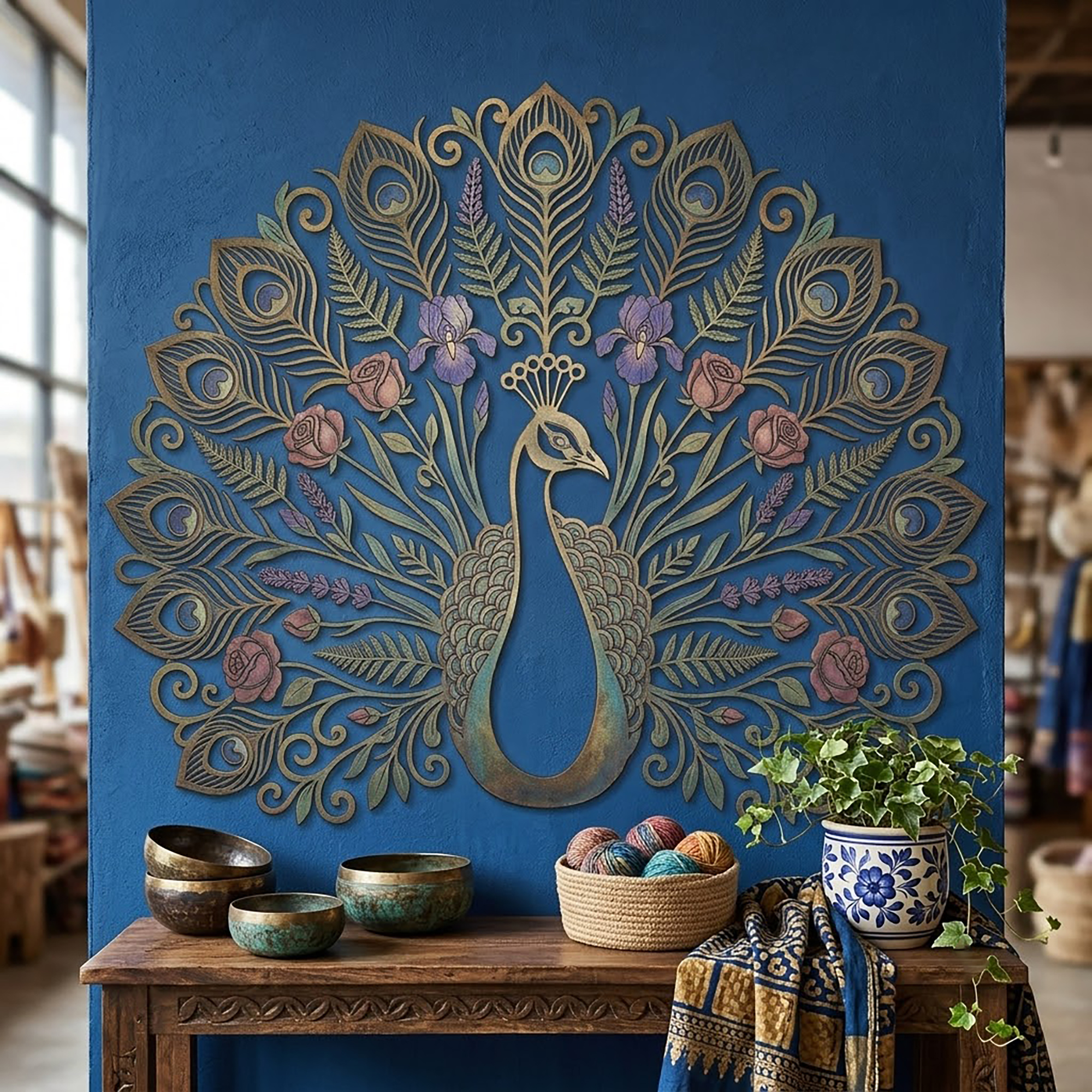 Peacock Metal Wall Art - product view 2