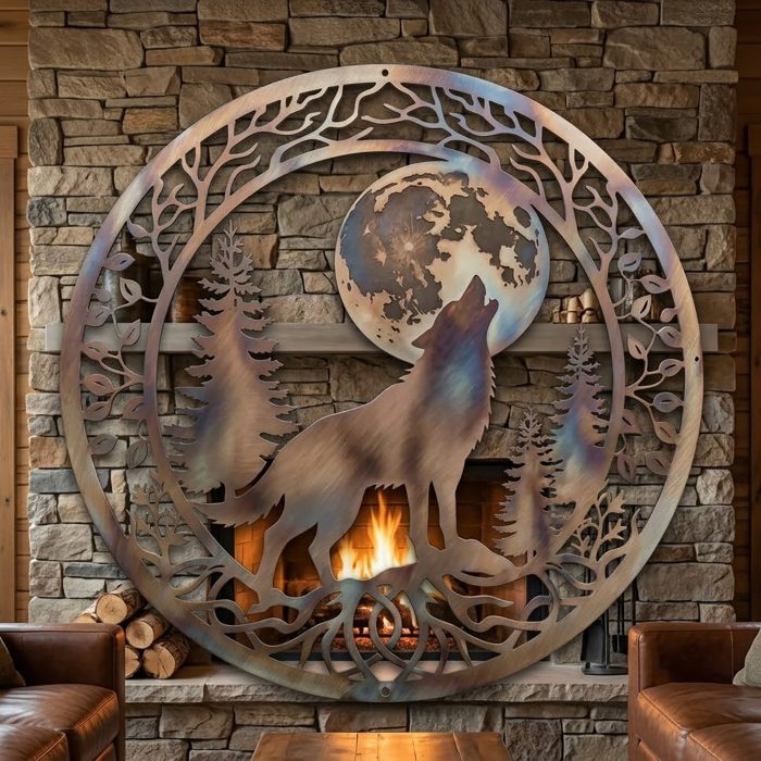 Wolf Moon Metal Wall Art