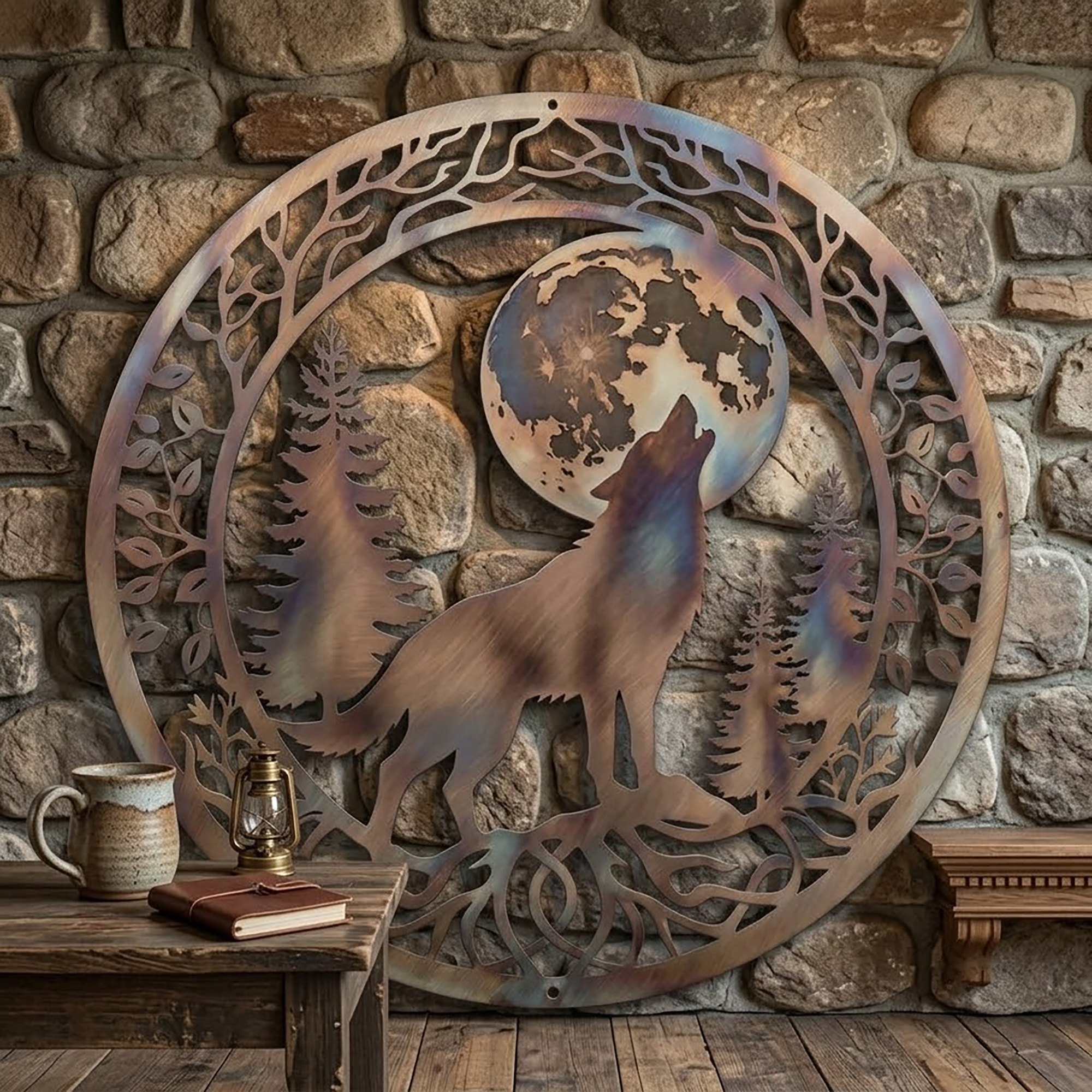 Wolf Moon Metal Wall Art - product view 3