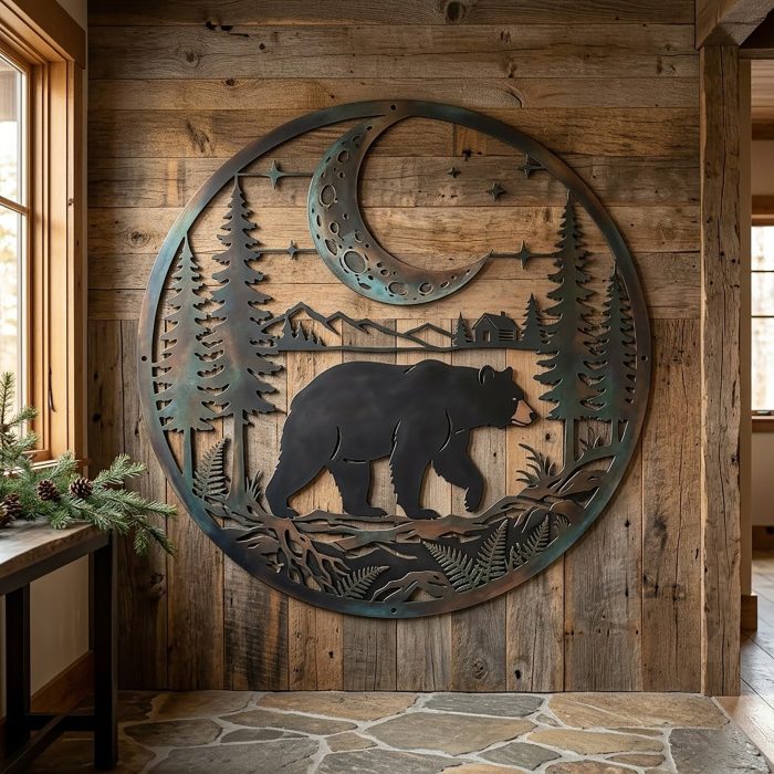 Black Bear Metal Wall Art