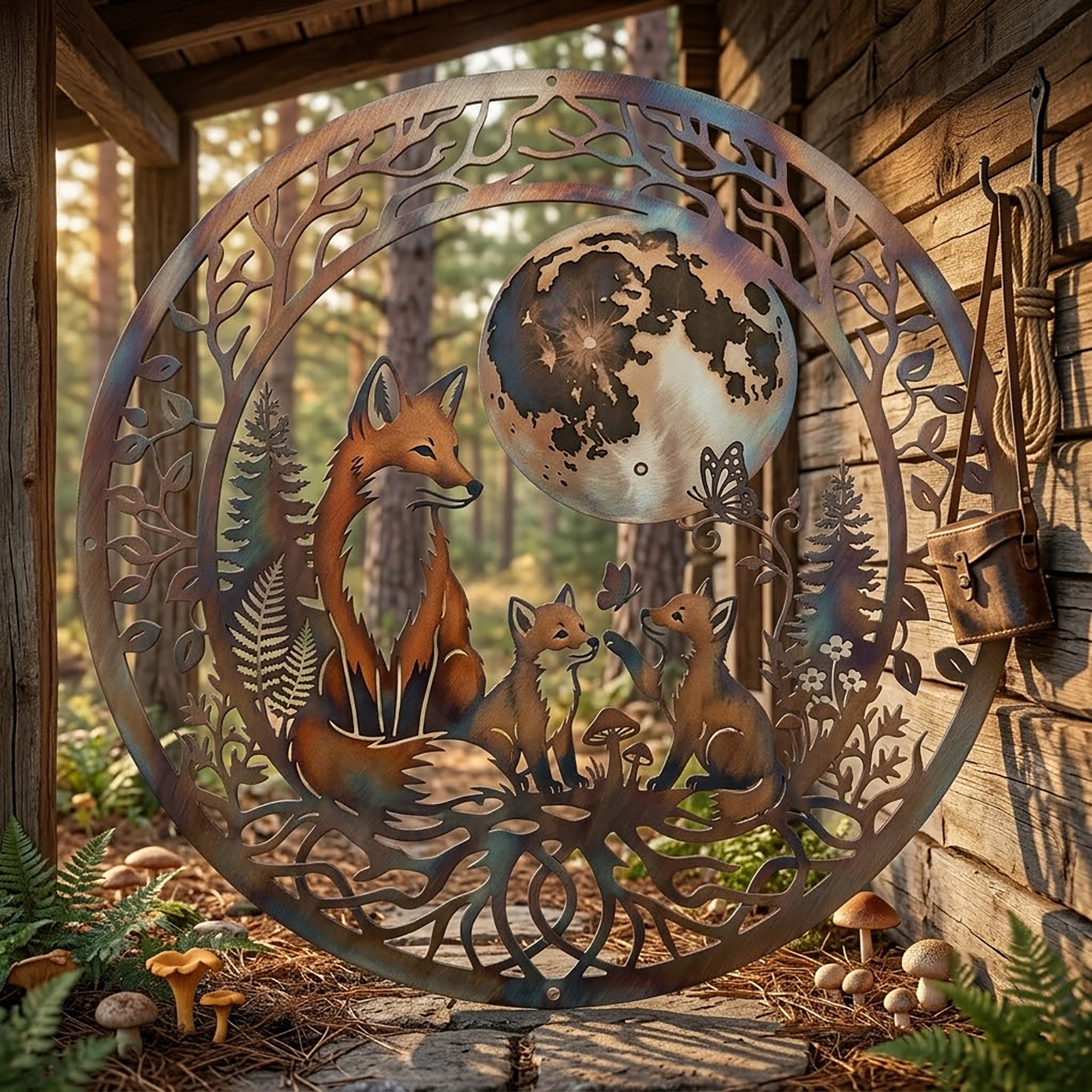 Fox Family Metal Wall Art - product view 2