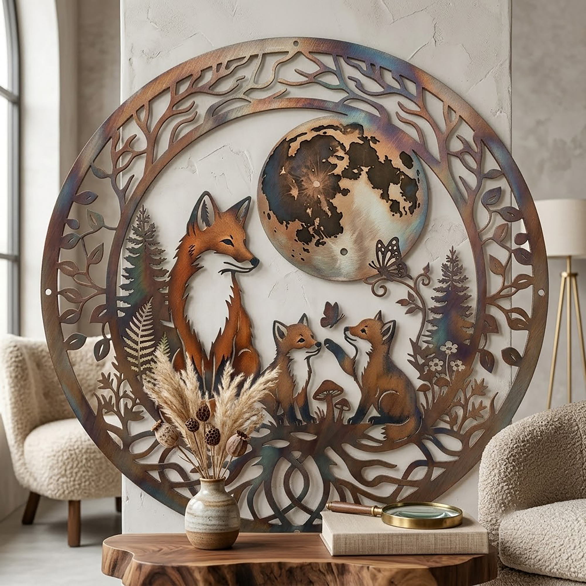 Fox Family Metal Wall Art - product view 3