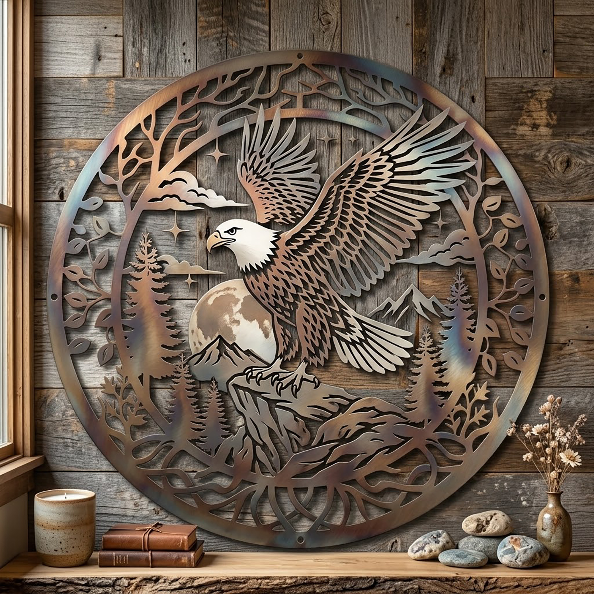 Bald Eagle Metal Wall Art - product view 2