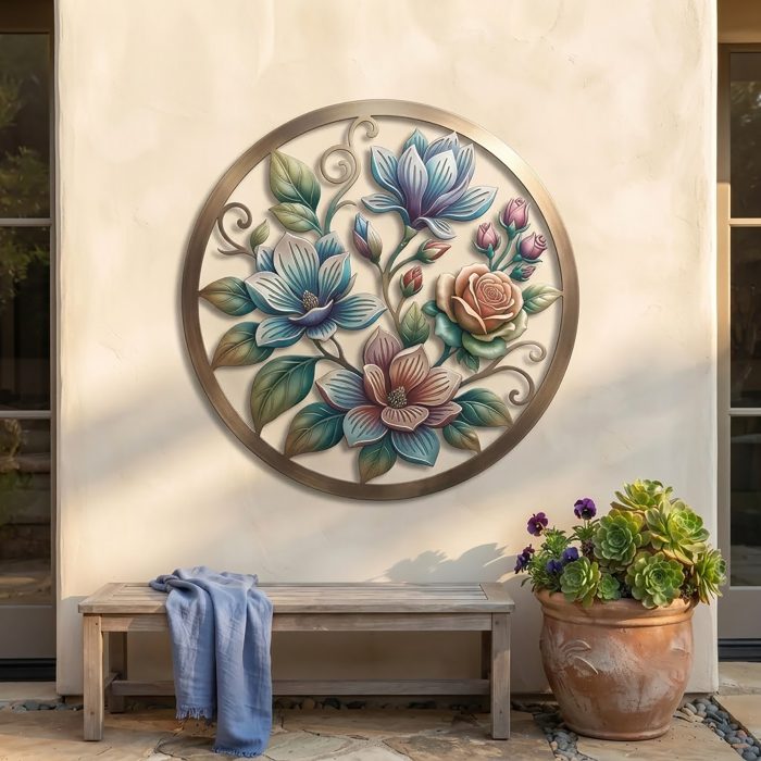 Colorful Floral Metal Wall Art