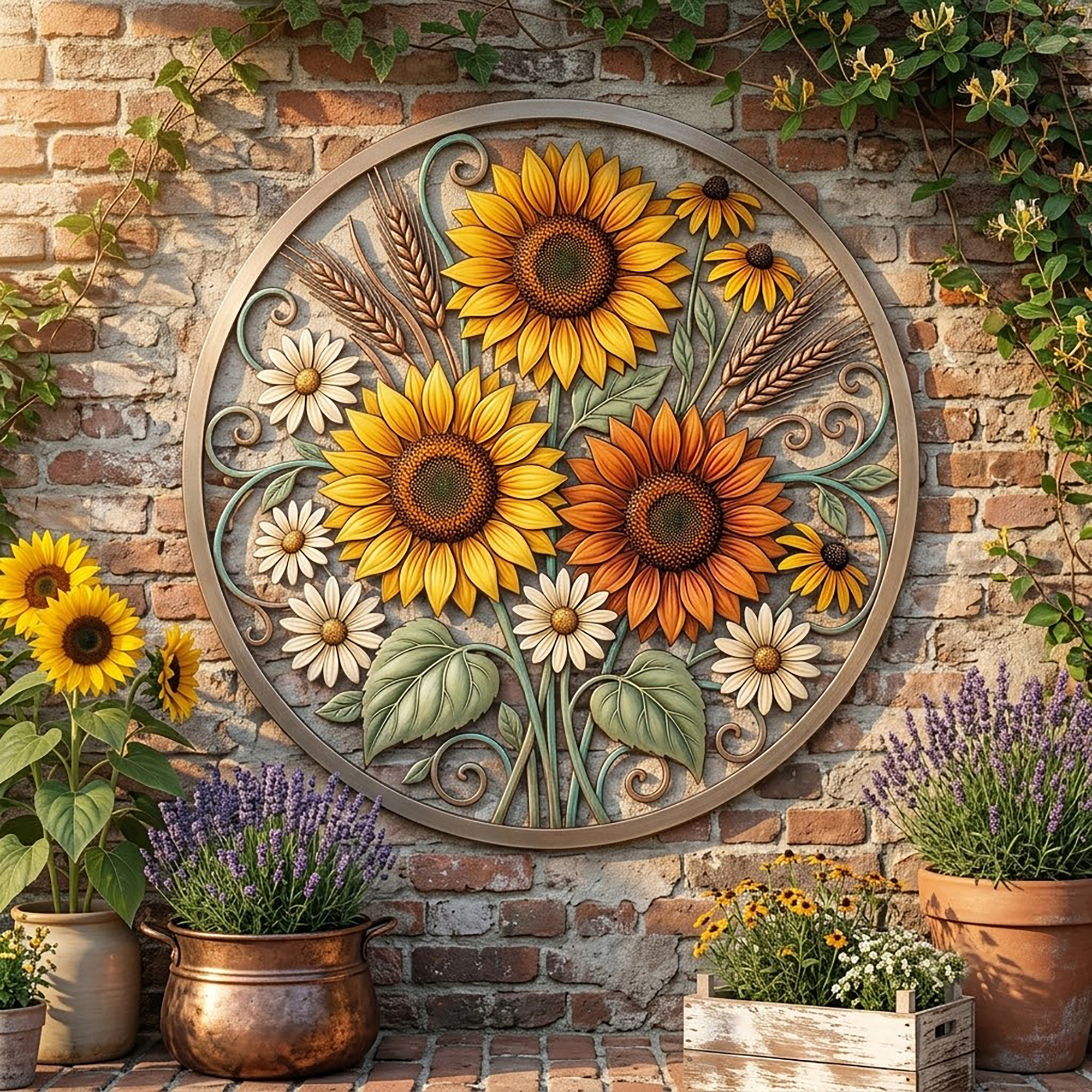 Sunflower Metal Wall Art - product view 2