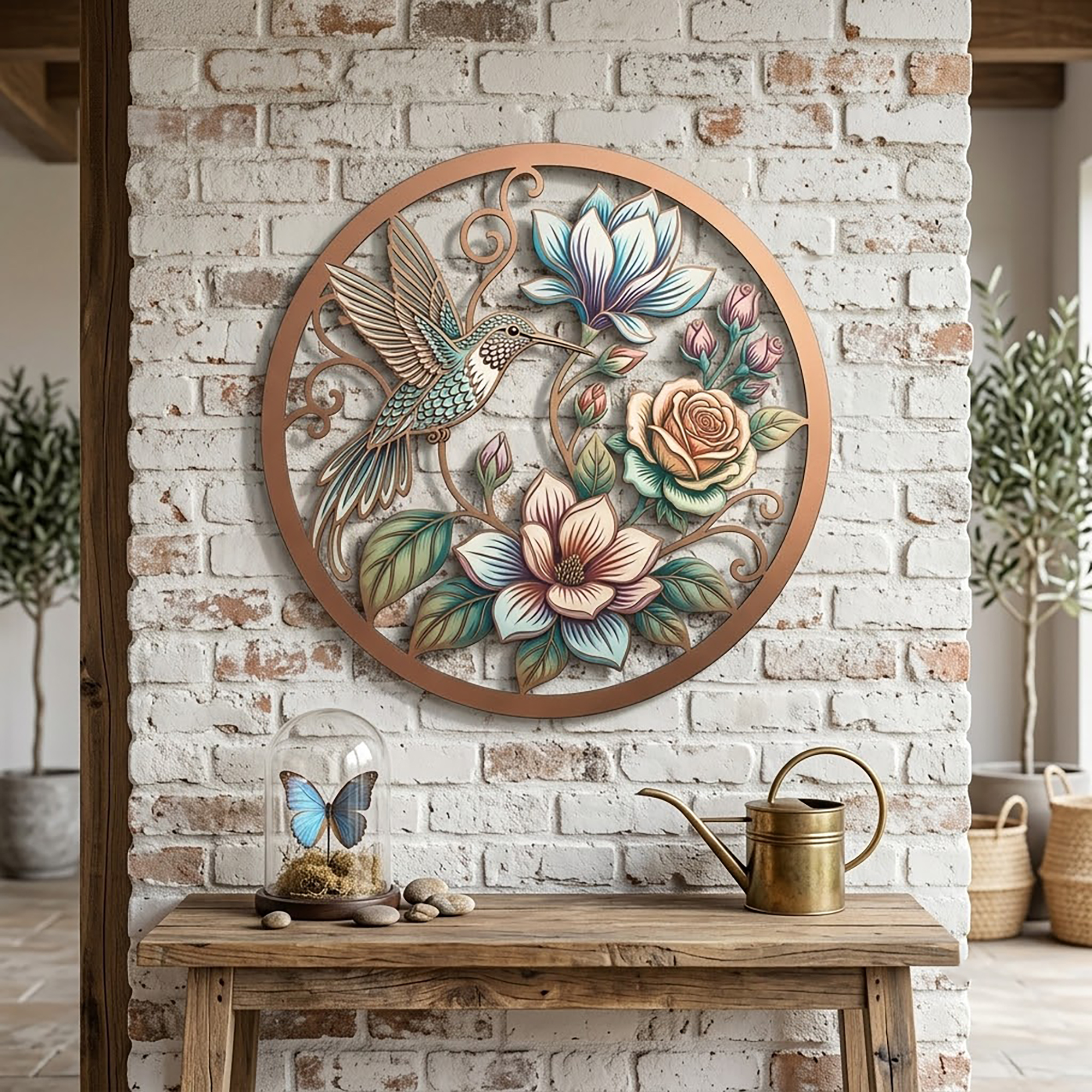 Hummingbird Metal Wall Art - product view 2