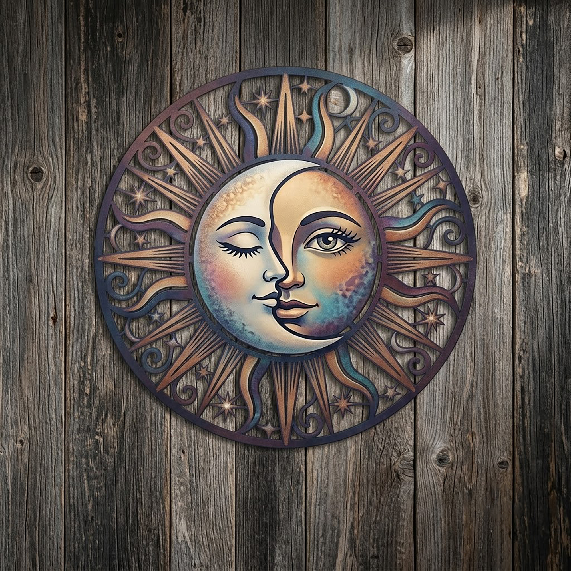 Sun and Moon Metal Wall Art - product view 3