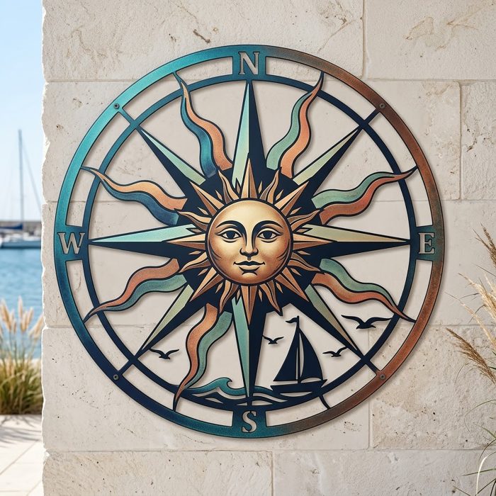 Compass Rose Metal Wall Art