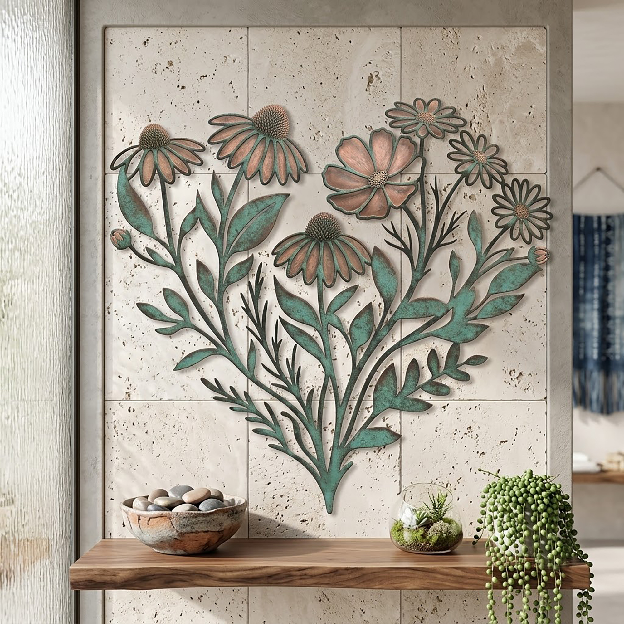 Wildflower Metal Wall Art - product view 2