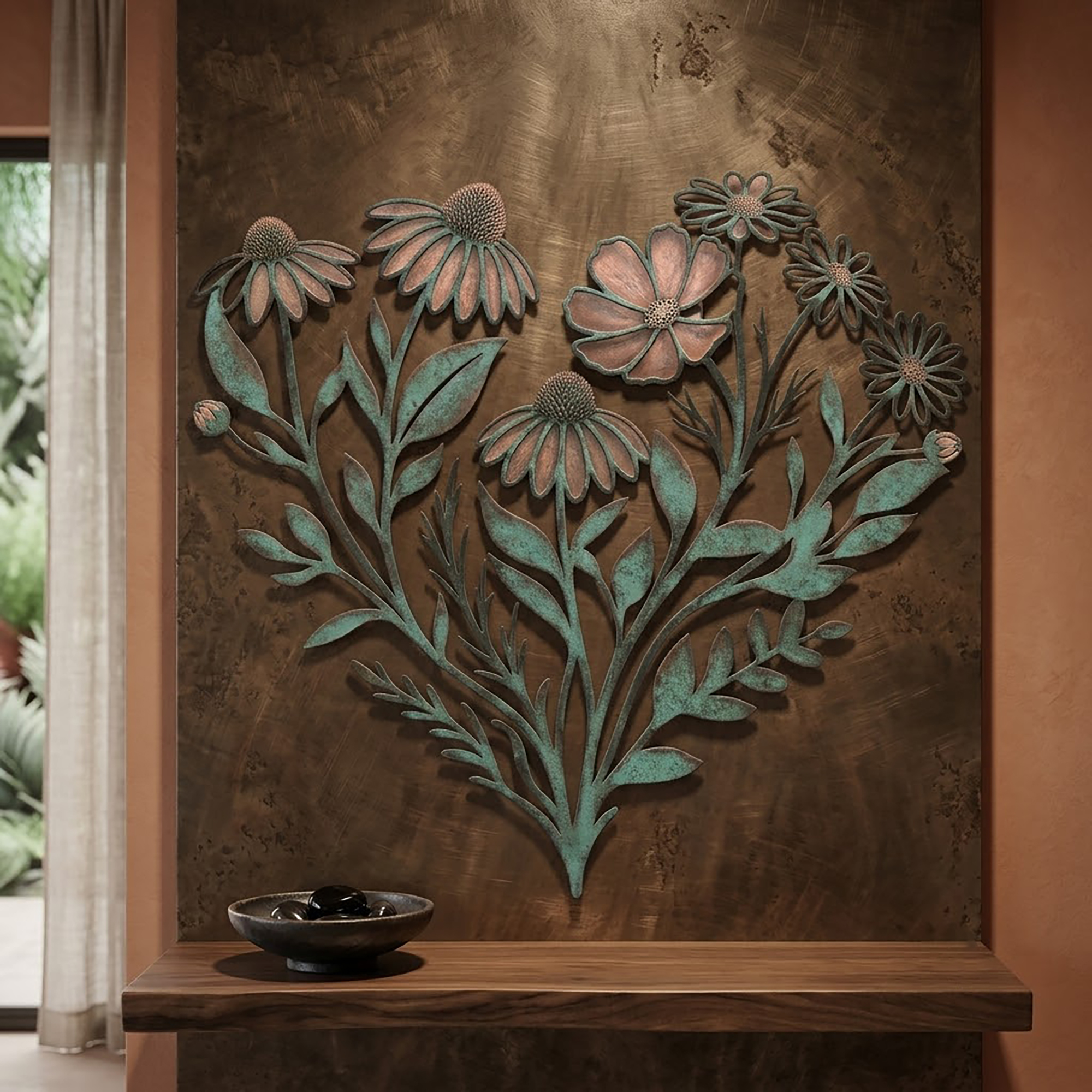 Wildflower Metal Wall Art - product view 3