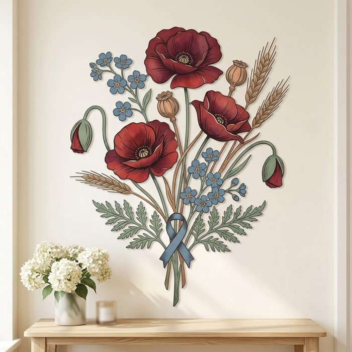 Poppy Flower Metal Wall Art