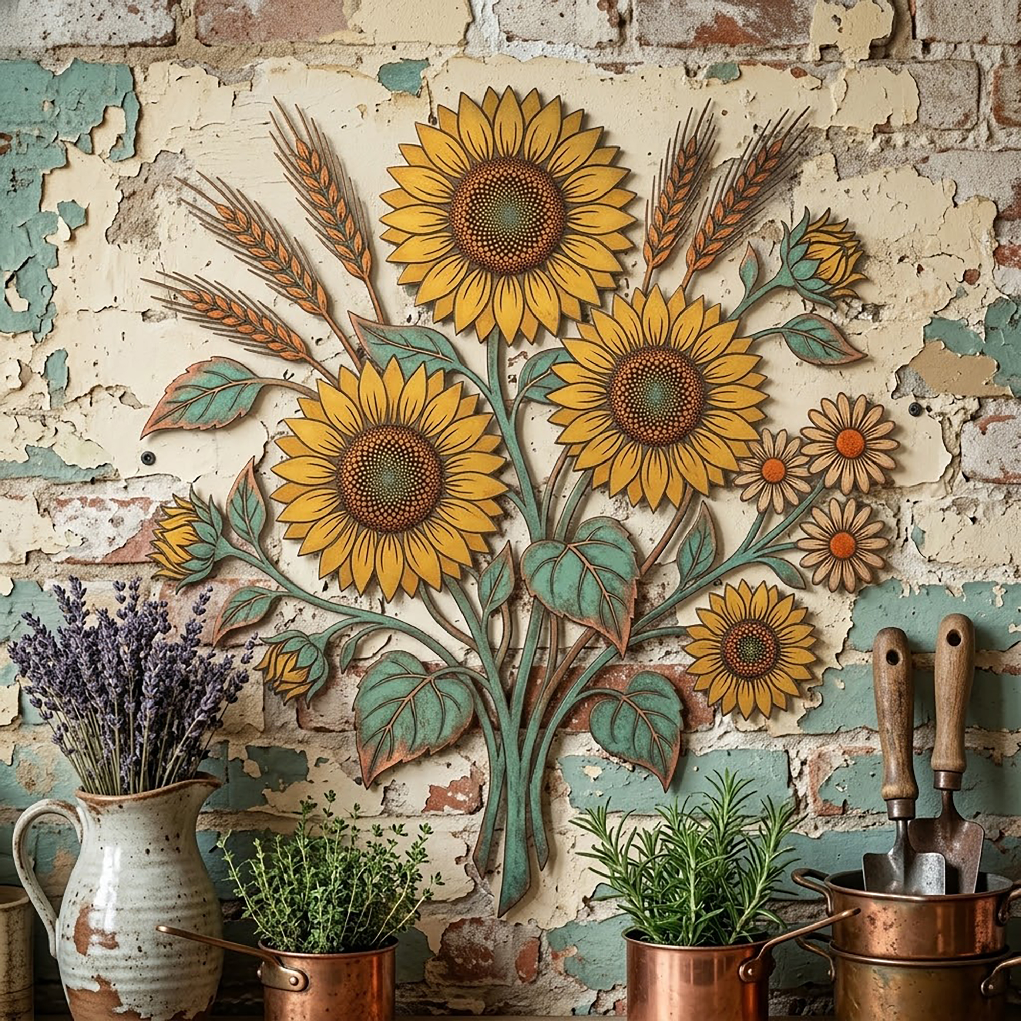 Sunflower Metal Wall Art - product view 2
