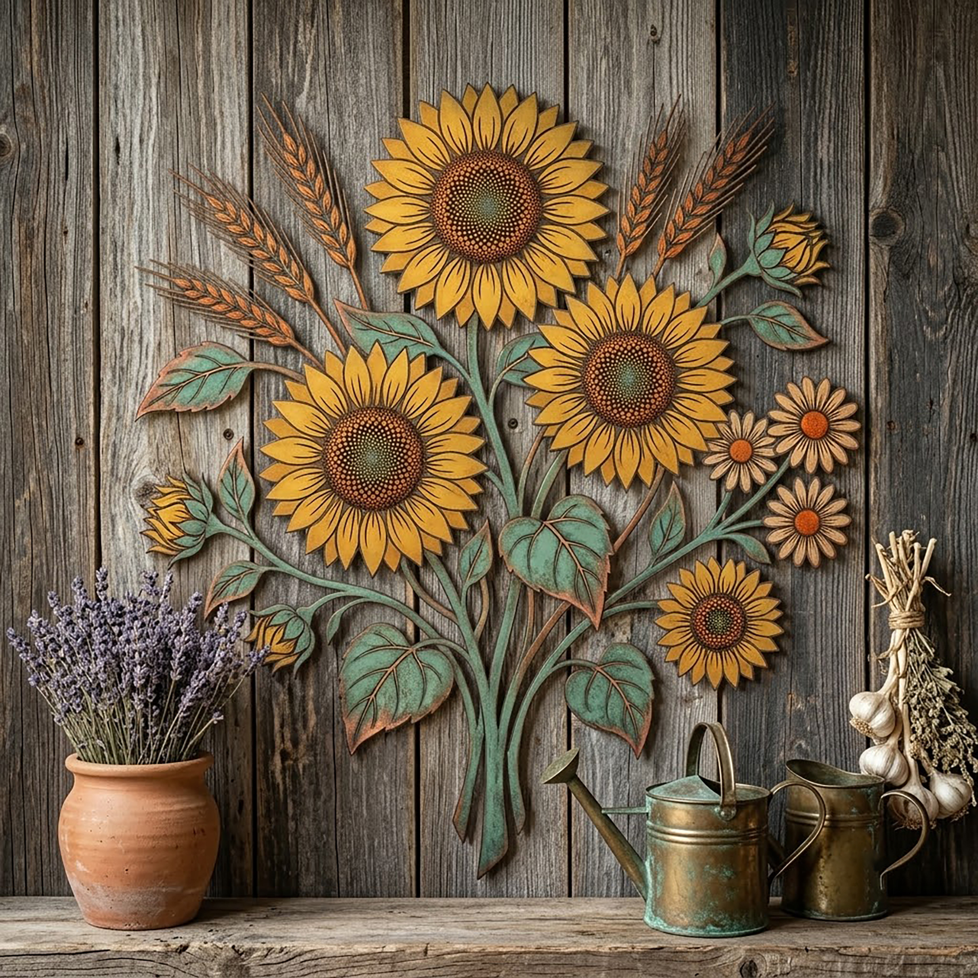 Sunflower Metal Wall Art - product view 3
