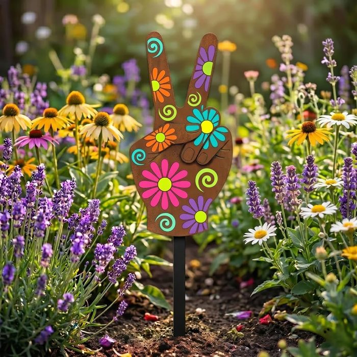 Peace Sign Garden Stake