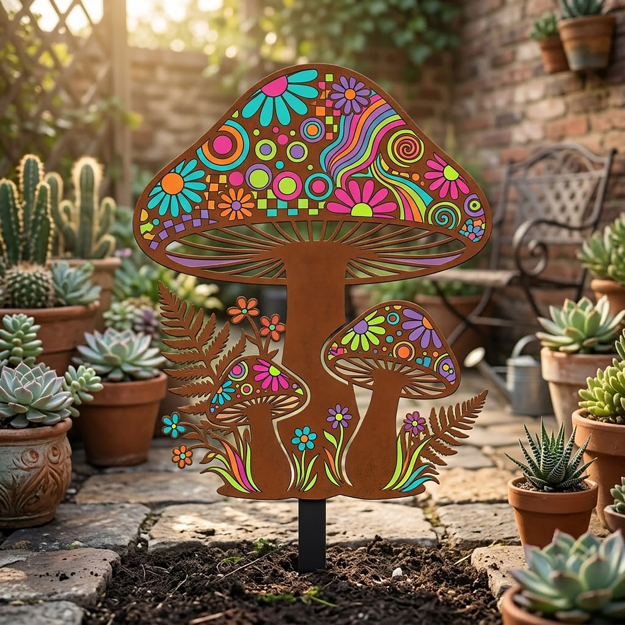 Mushroom Garden Stake - product view 2