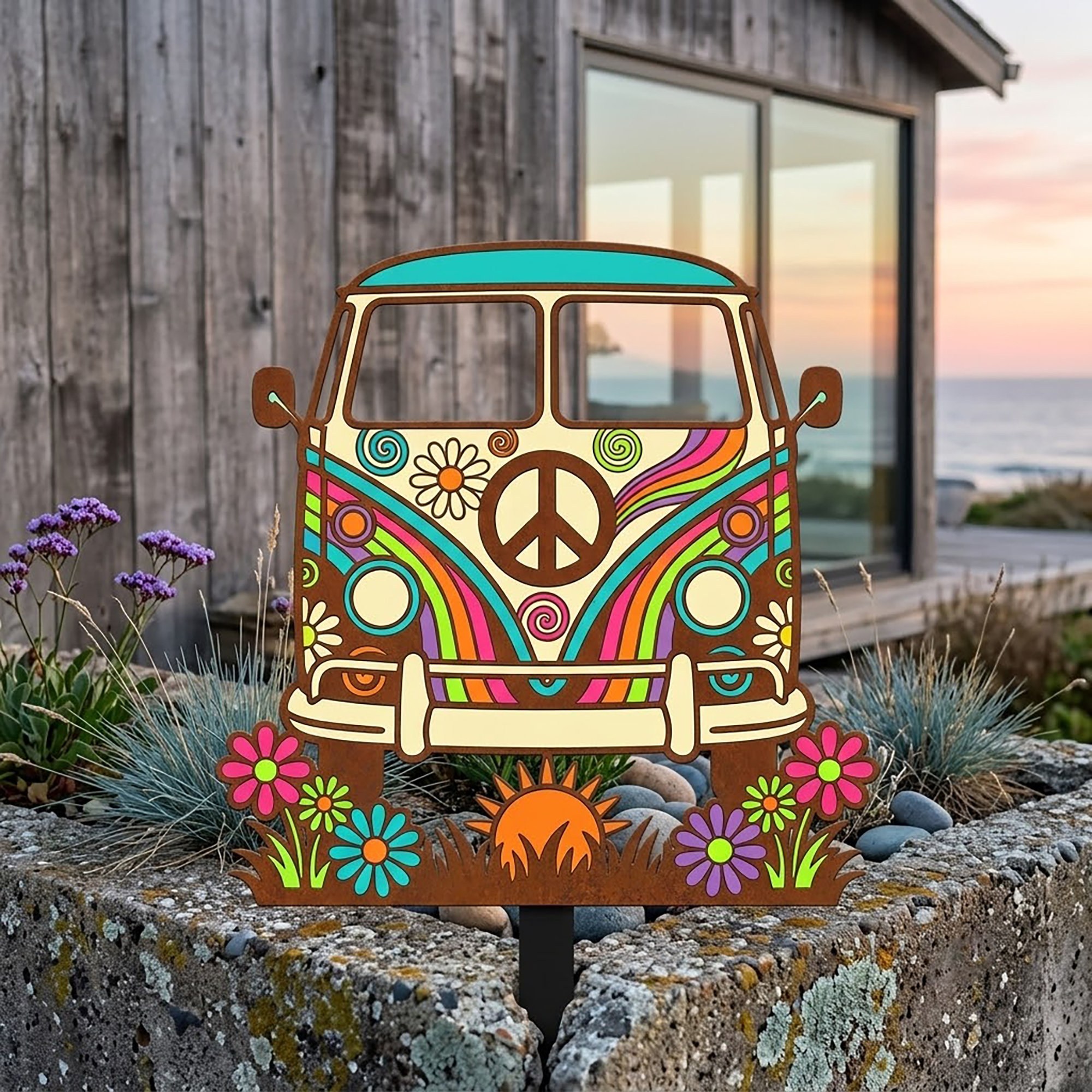 Hippie Van Garden Stake - product view 2