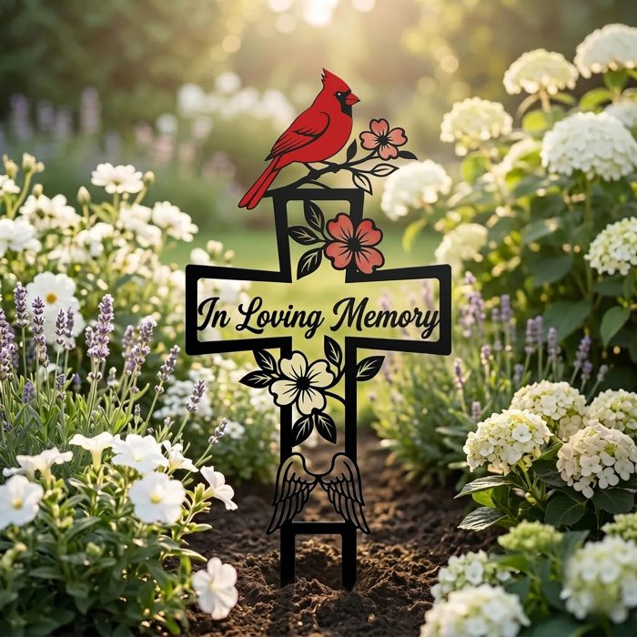 Cardinal Memorial Garden Stake